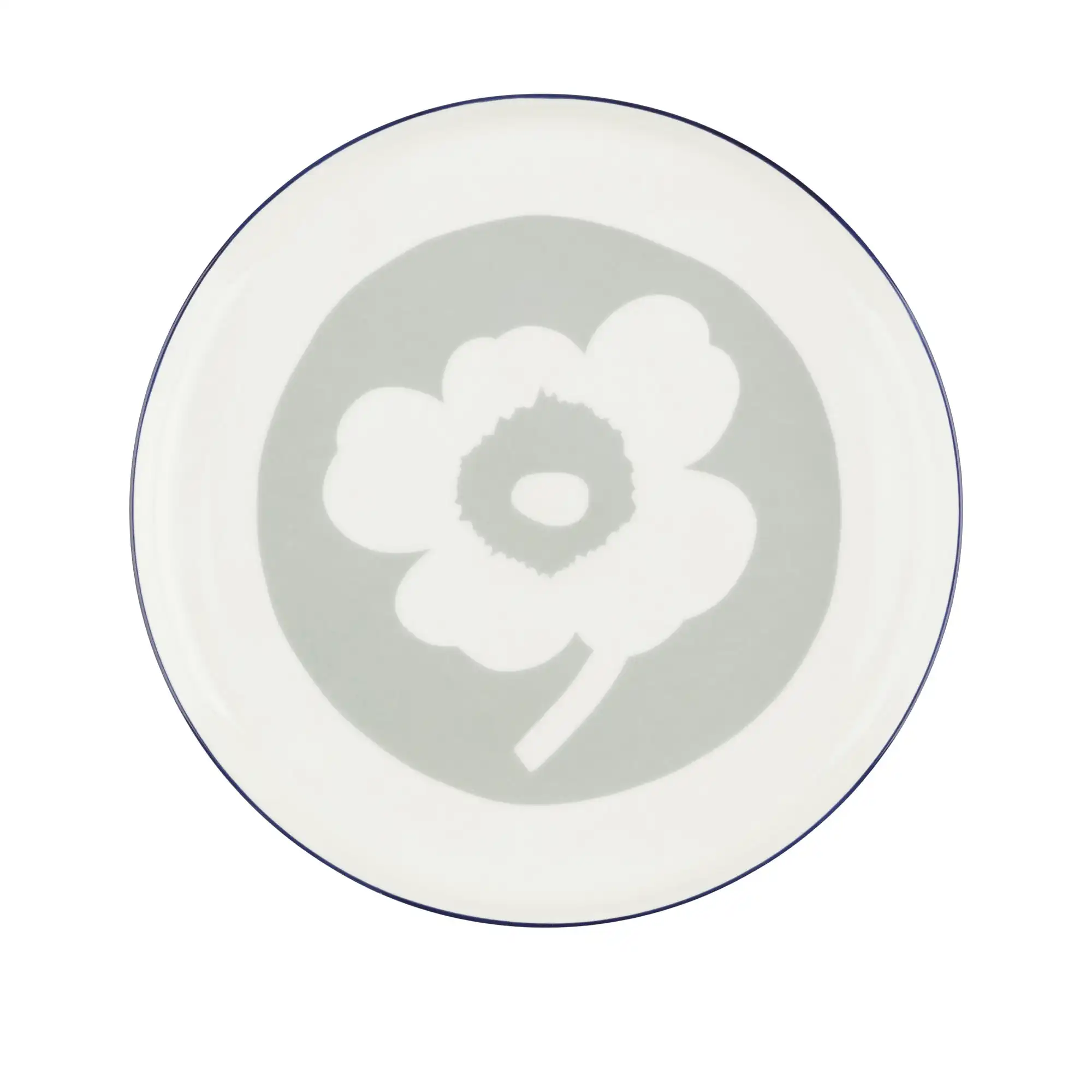 Unikko tallerken 25 cm white, light gray, cobalt