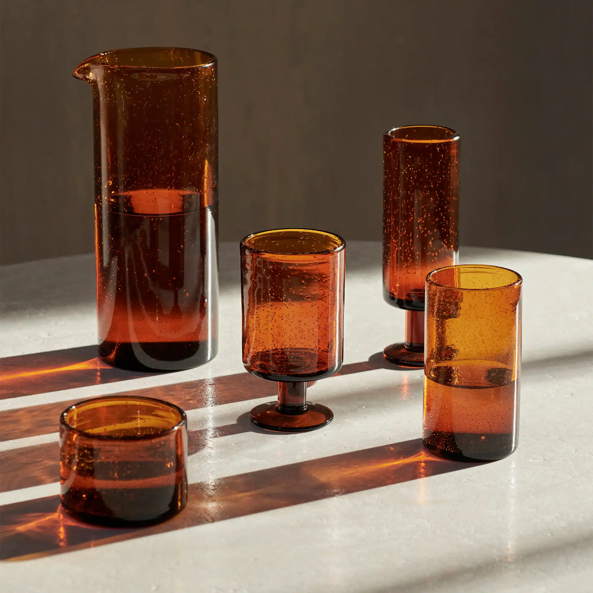 Oli Water Glass Tall - Amber