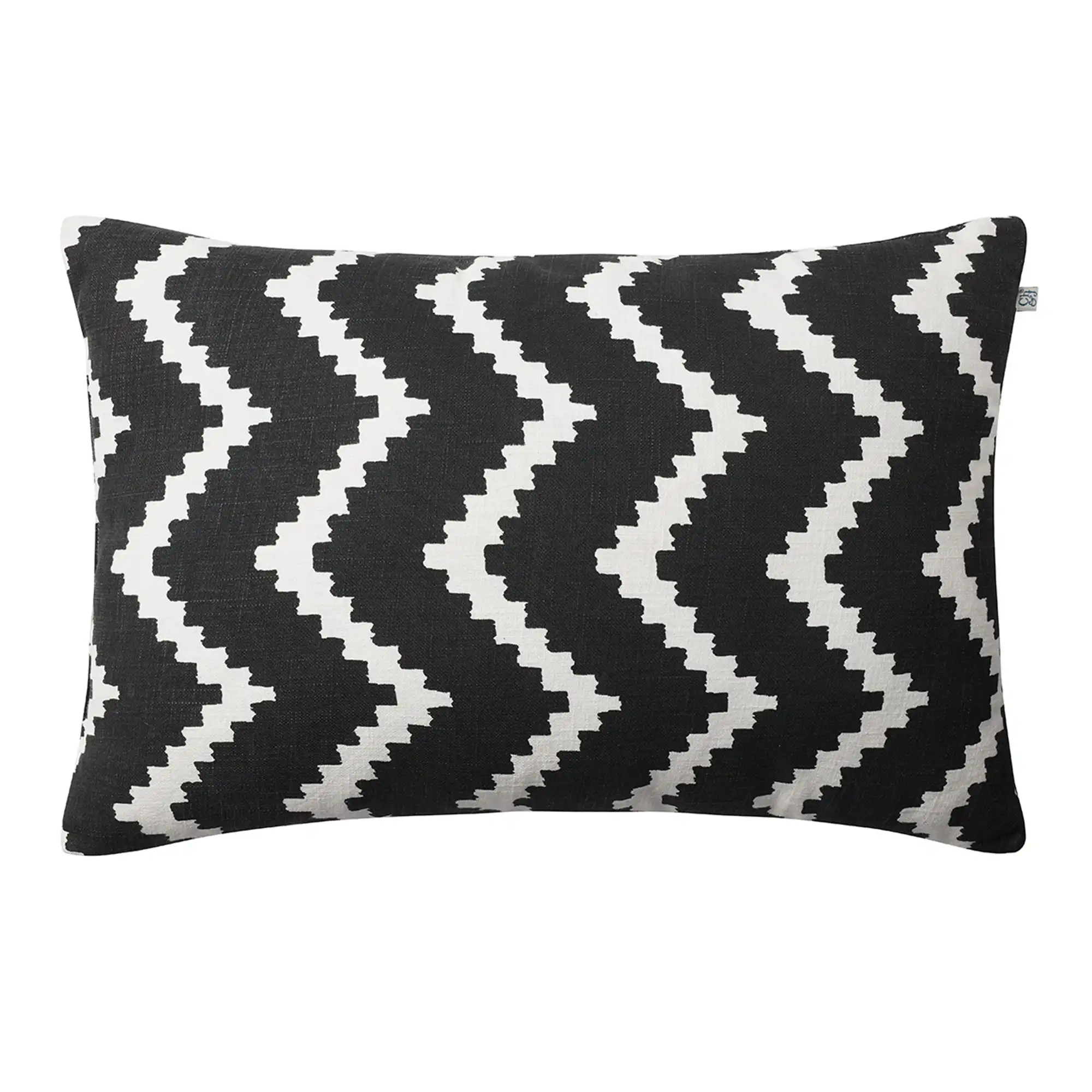 Ikat Sema Outdoor Cushion - Black/Off White