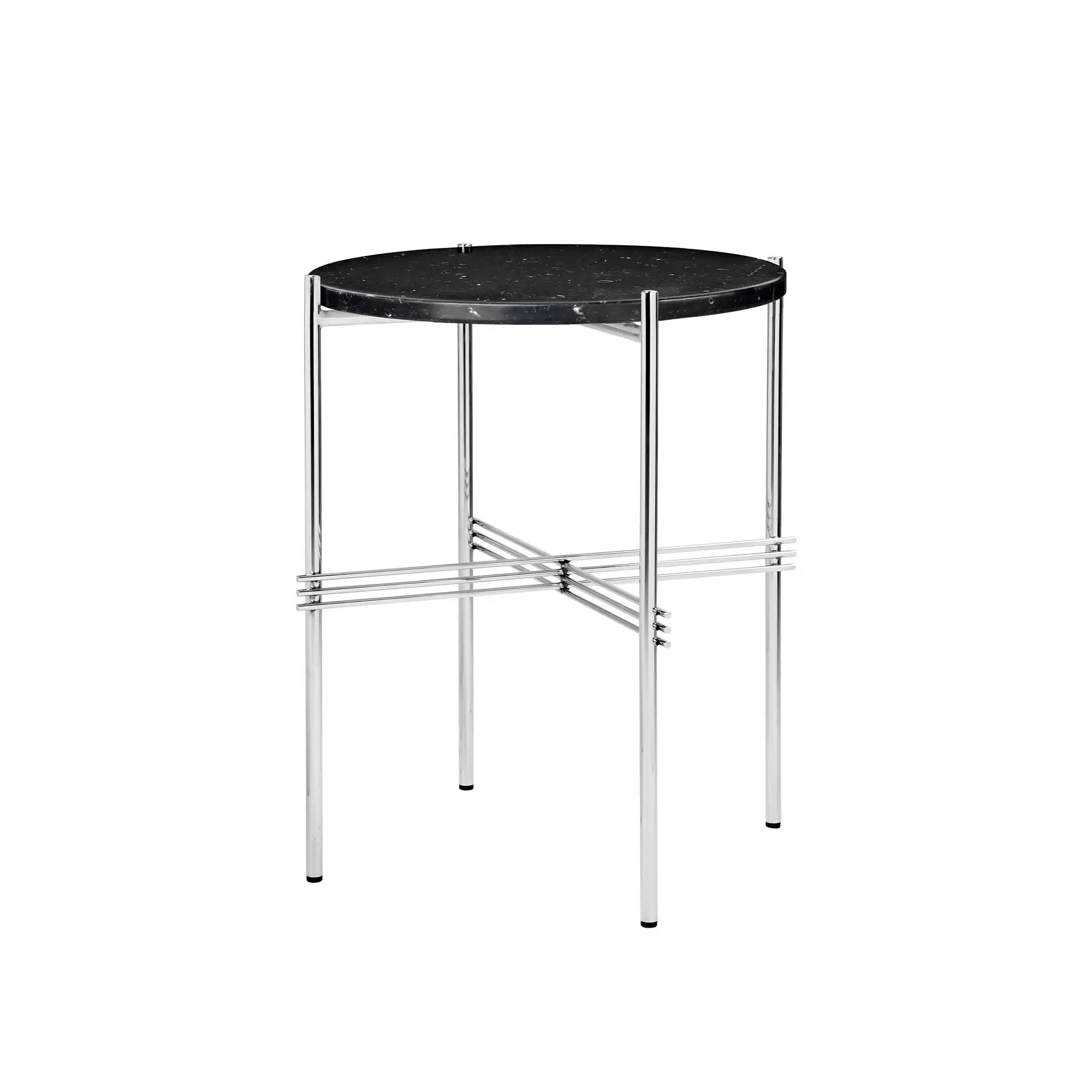 TS Side Table - Round, Ø40 Polished Steel Base