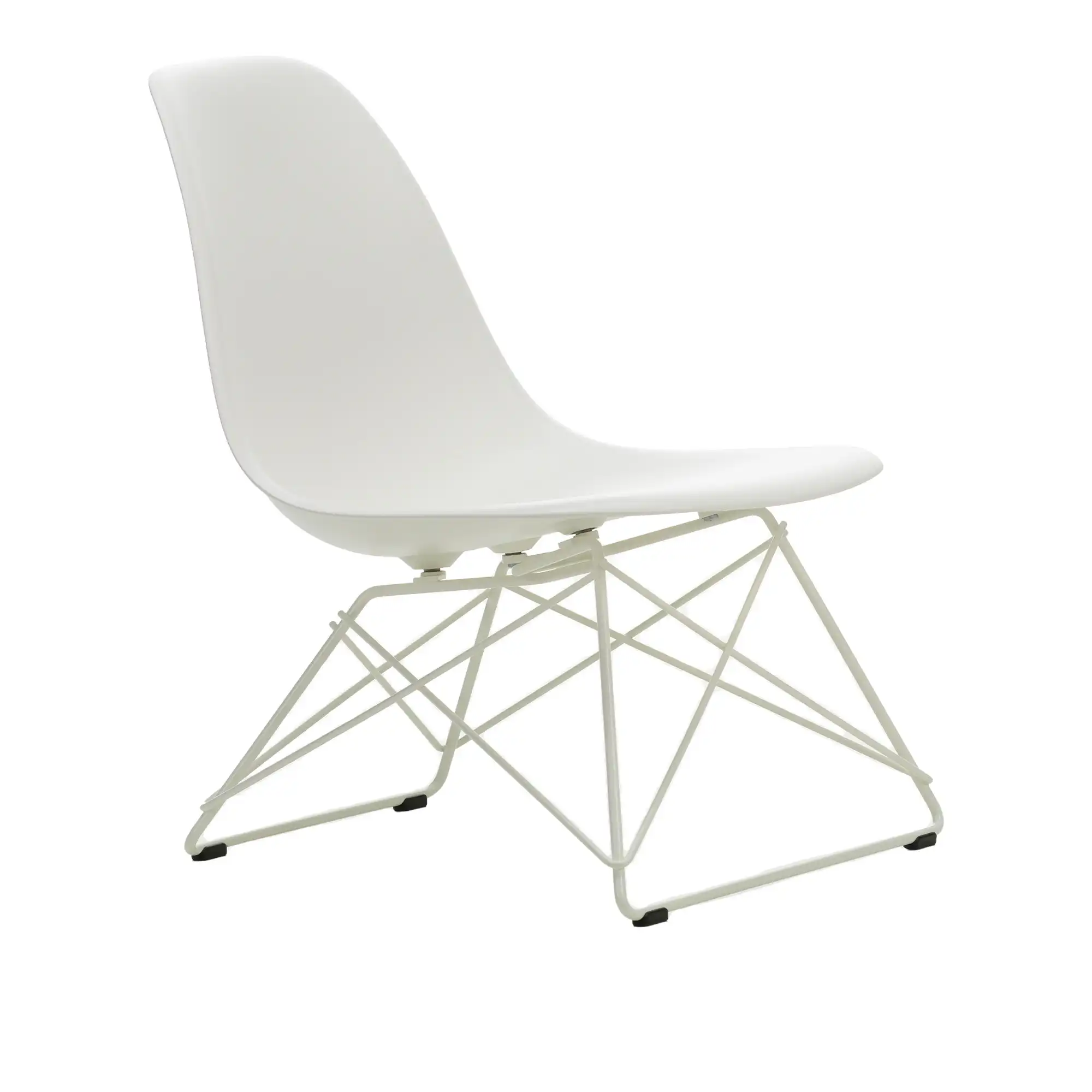 Eames RE Plastic Side Chair LSR 84 Cotton White, White (Smooth) Base