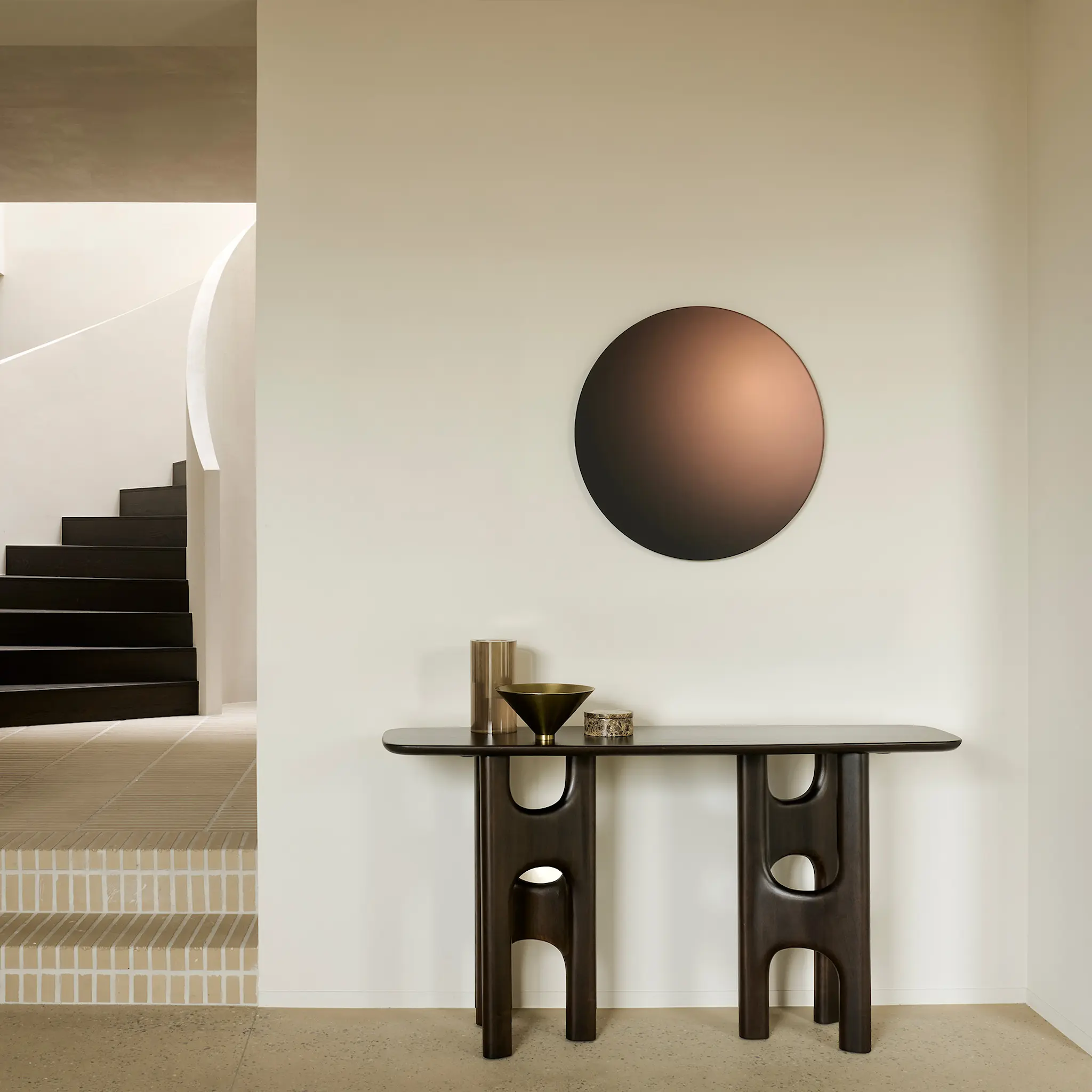 Flow console - varnished mahogany - rose brown