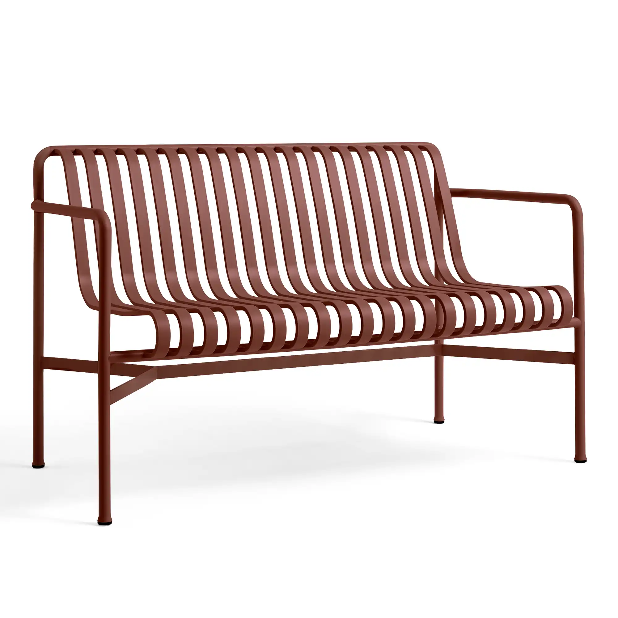 Palisade hagebenk med armlener - Iron Red