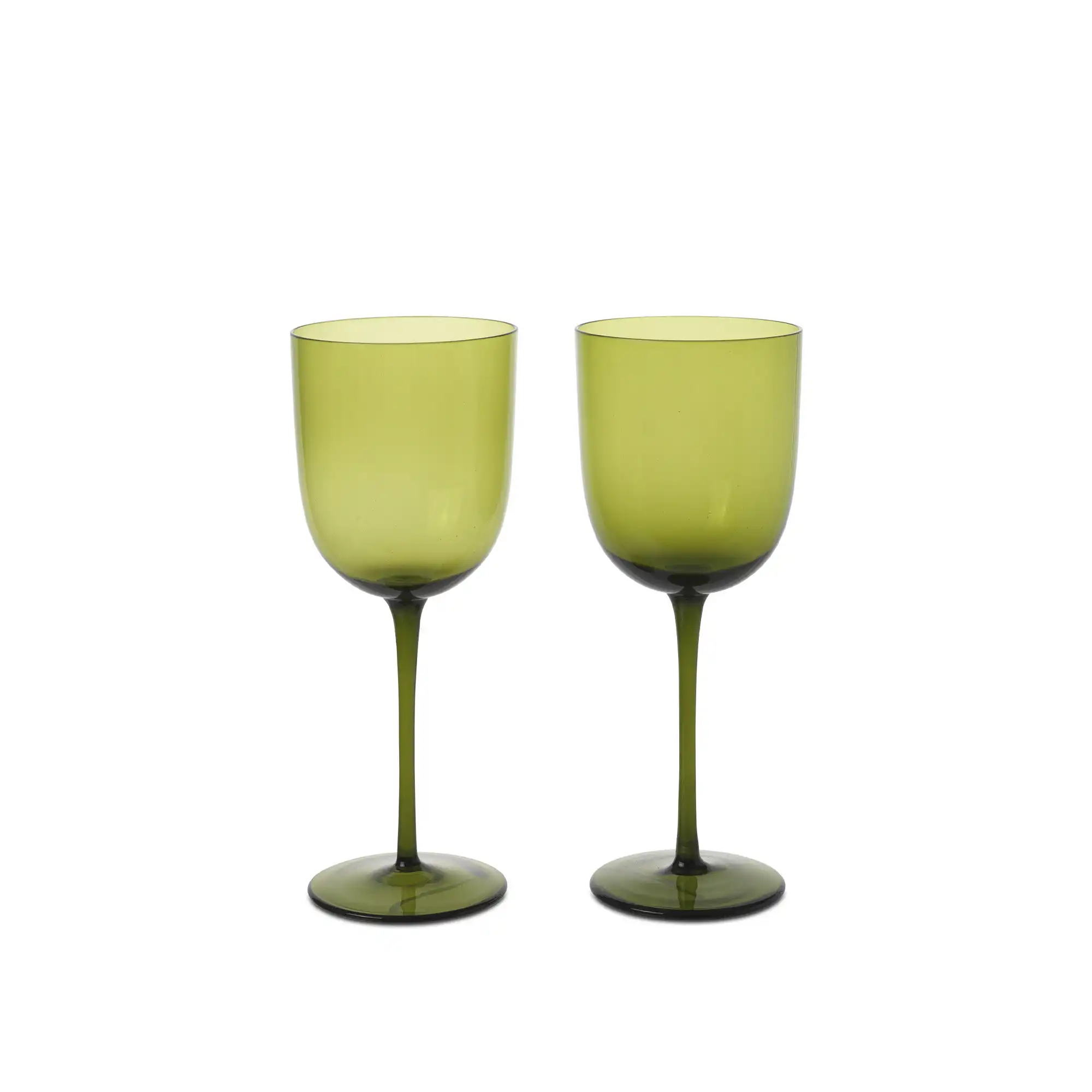 Host White Wine Glasses Set of 2 / Moss Green