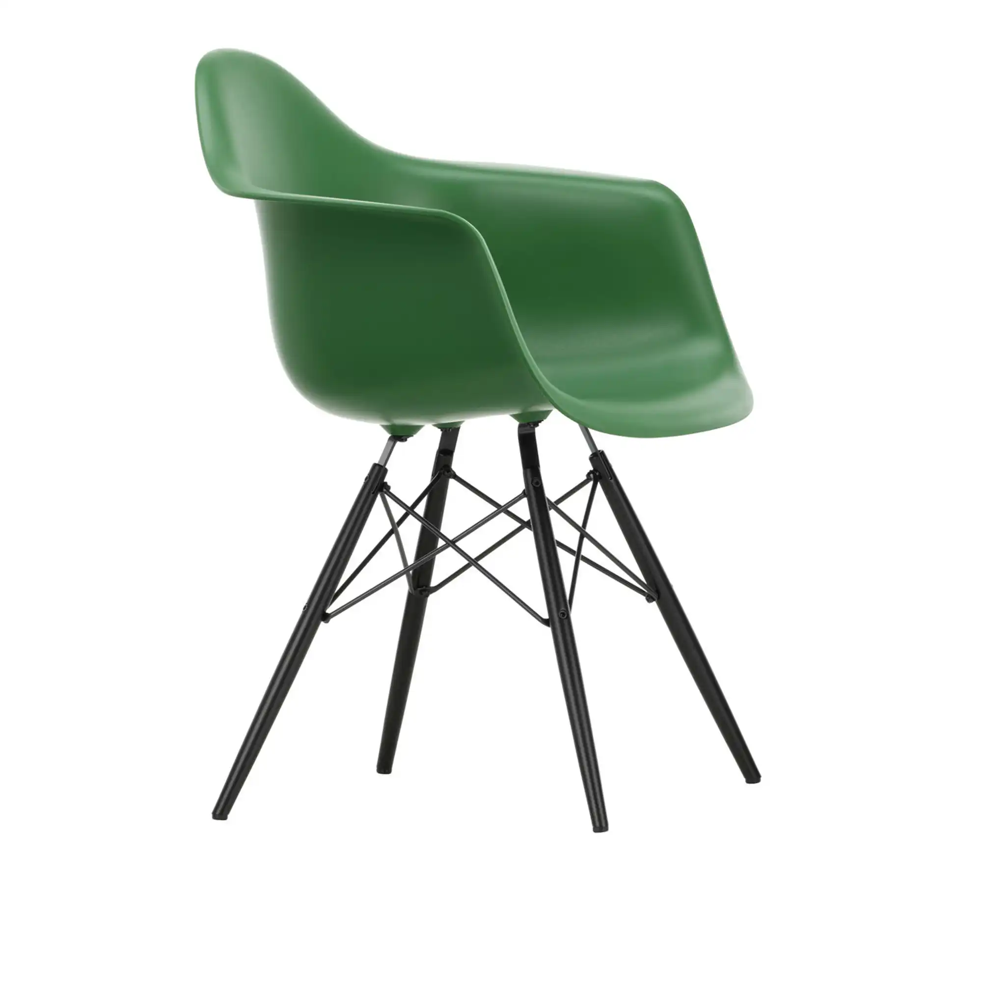 Eames RE Plastic Armchair DAW 17 Emerald, Black Maple