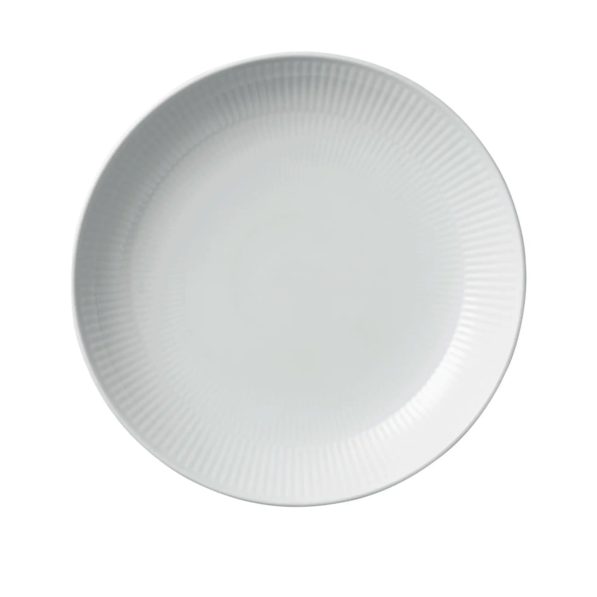 White Fluted Moderne Tallerken 25 cm