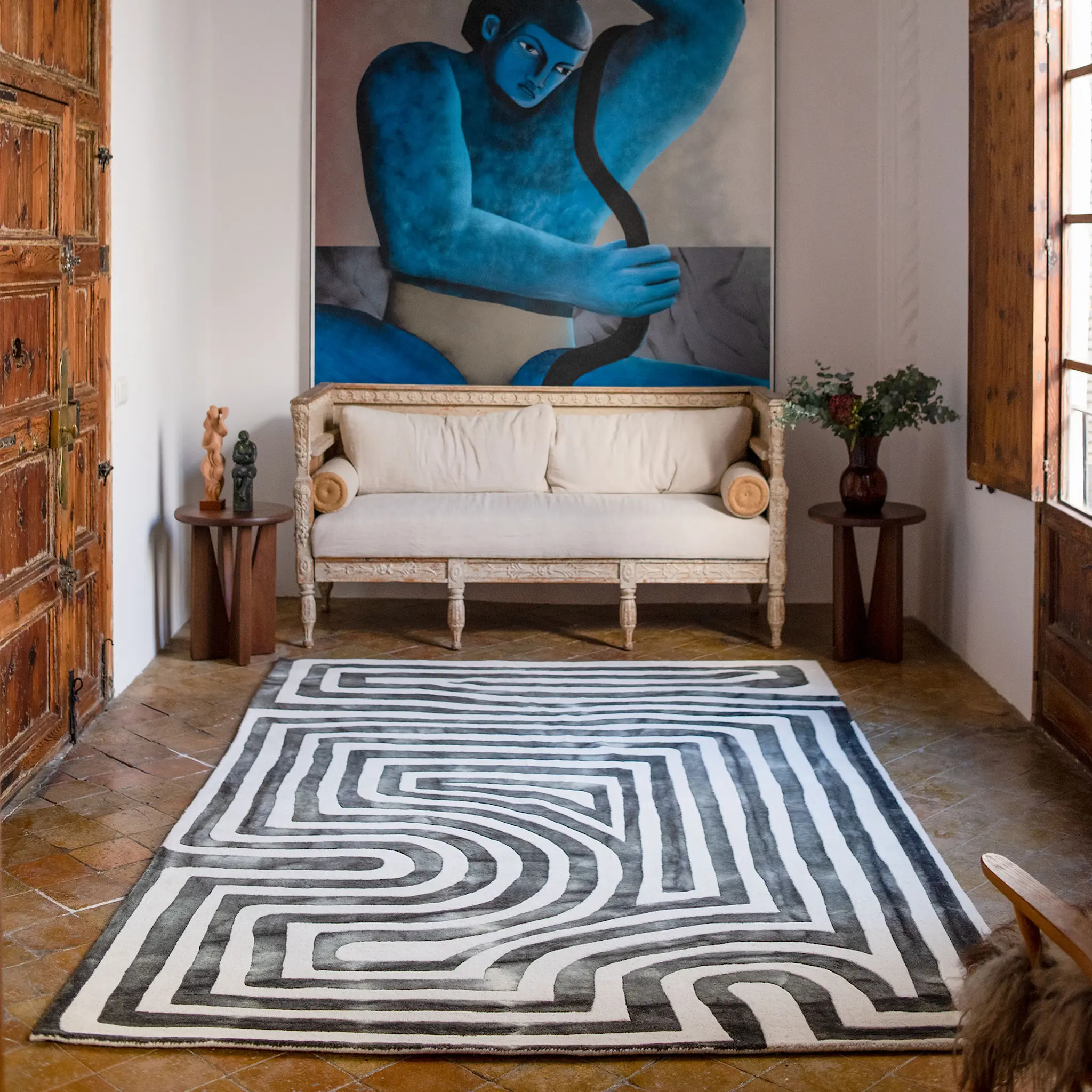 Psychedelic Labyrinth Charcoal ullteppe