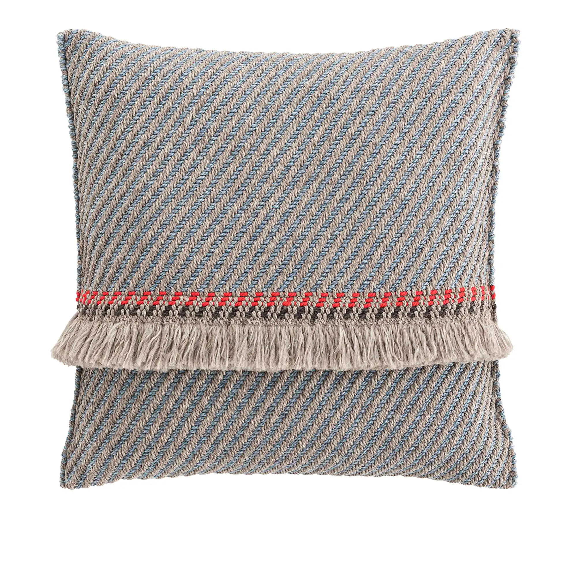 Garden Layers Big Cushion - Diagonal Almond/Blue