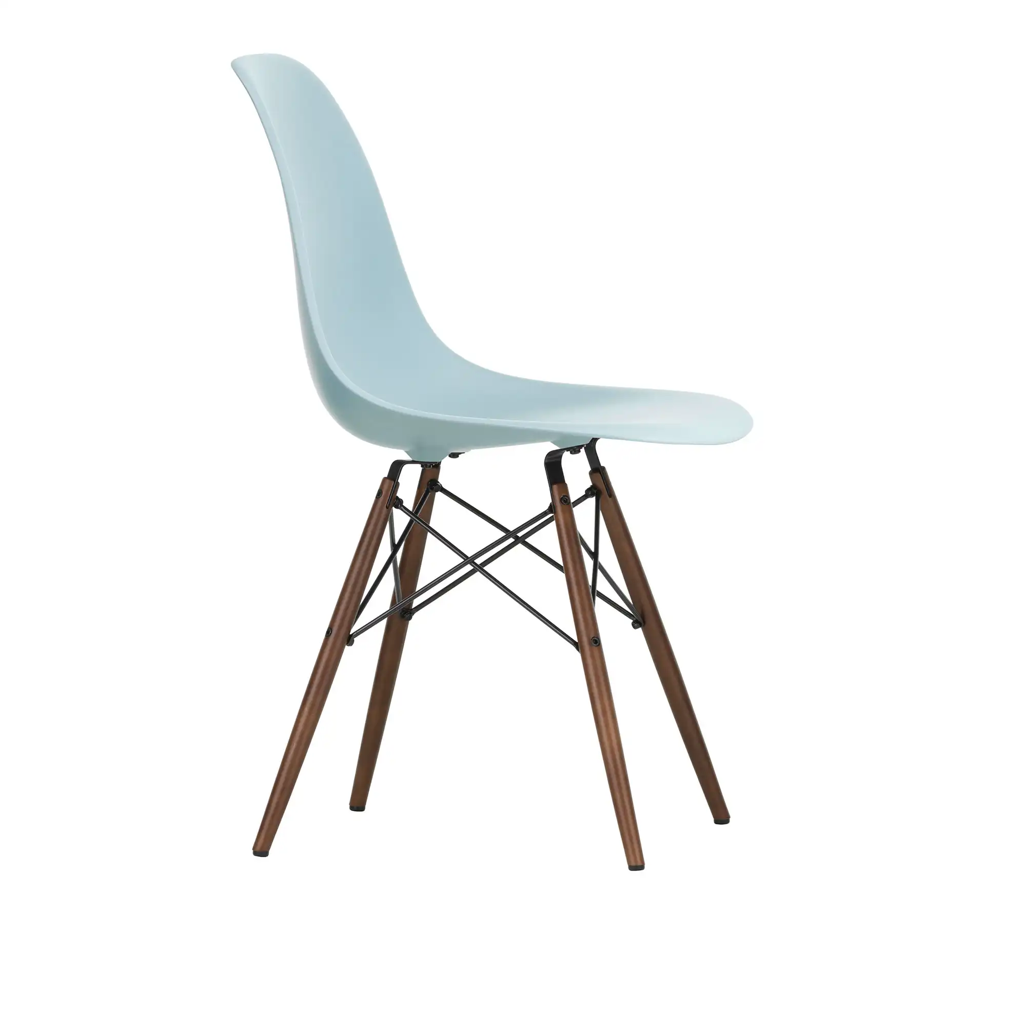 Eames Plastic Chair DSW Ice Grey - Dark Maple