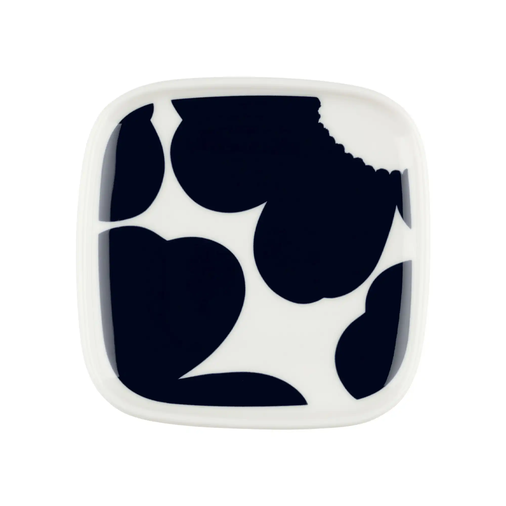 Iso Unikko tallerken 10x10 cm white, dark blue
