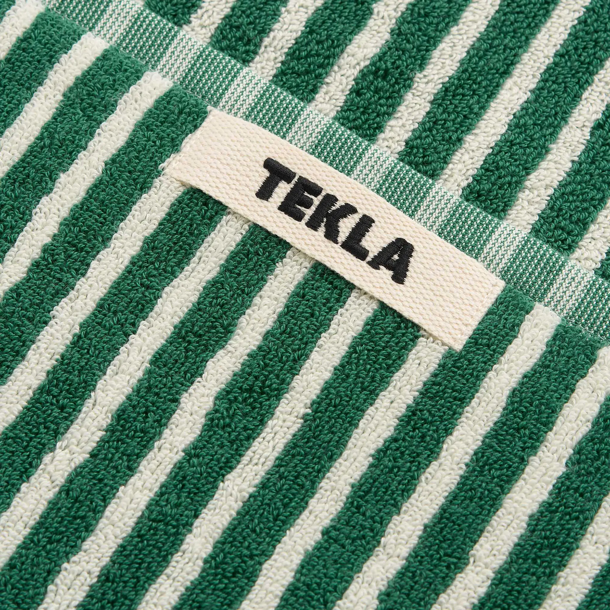 Terry Teal Green Stripes håndkle