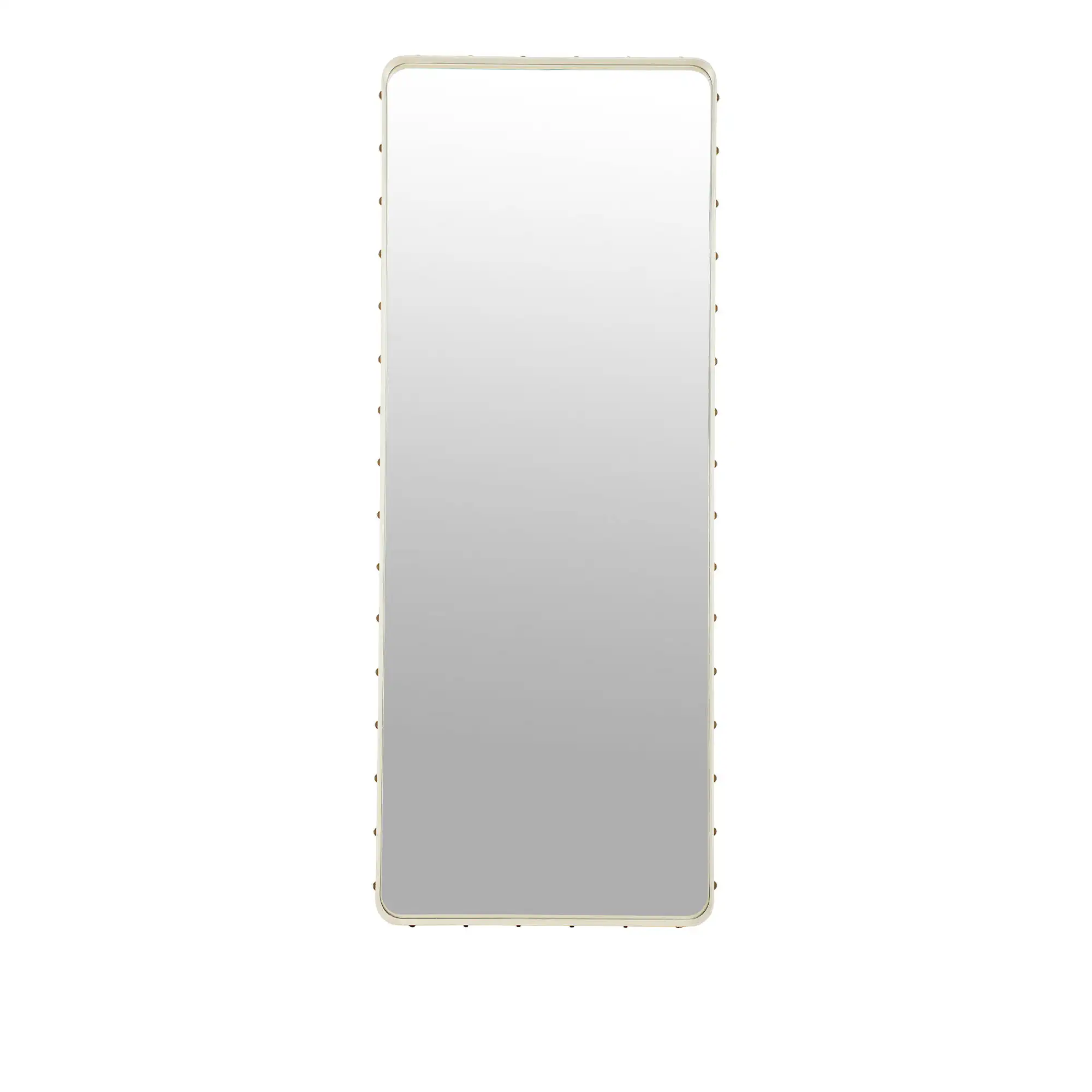 Adnet Wall Mirror, Rectangular, 70x180, Cream Leather