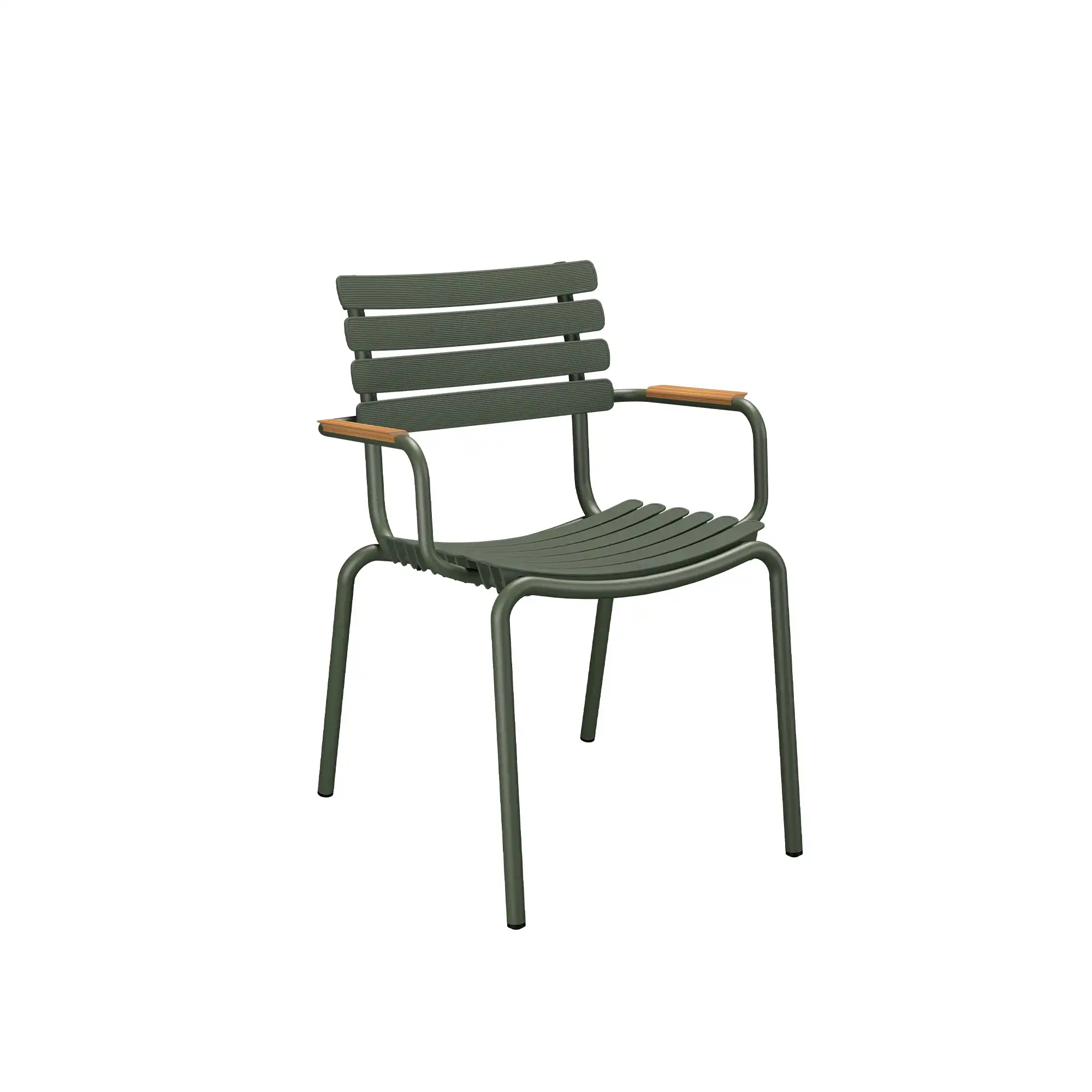 ReCLIPS Dining Chair Bamboo Armrest - Olive Green