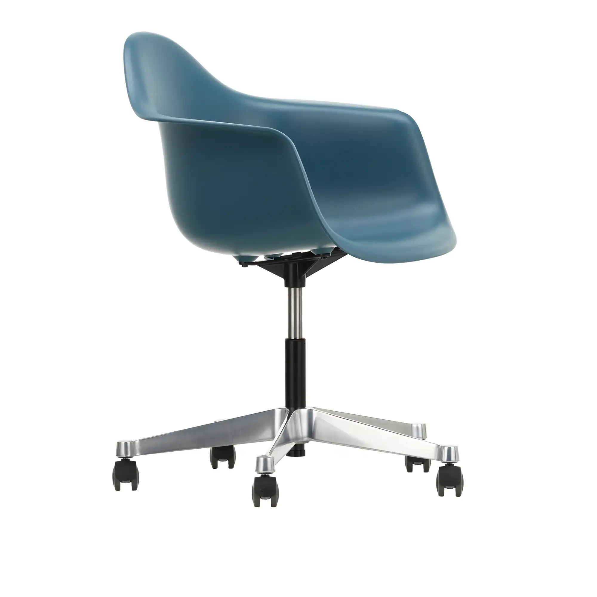 Eames Plastic Armchair PACC - 83 Sea Blue - Castors Soft