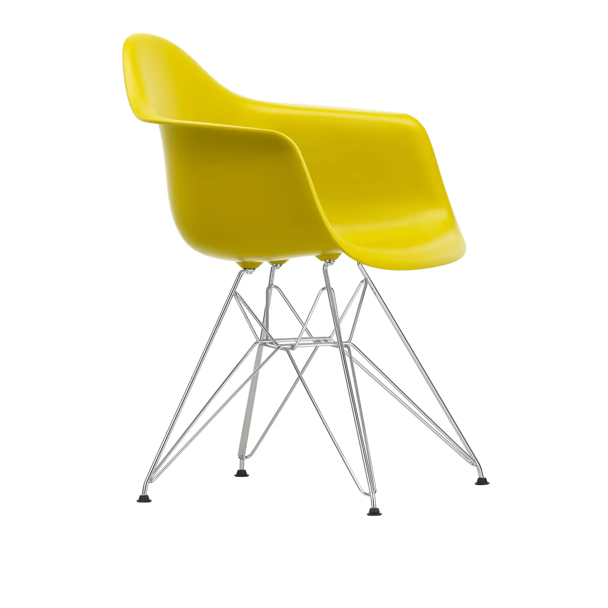 Eames Plastic Armchair DAR - 34 Mustard - Chrome Base