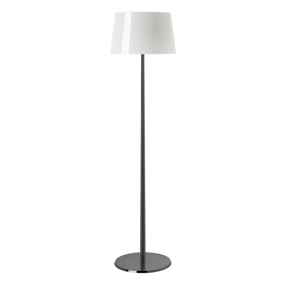 Lumiere XXL gulvlampe hvit skjerm med svart krom fot dimbar