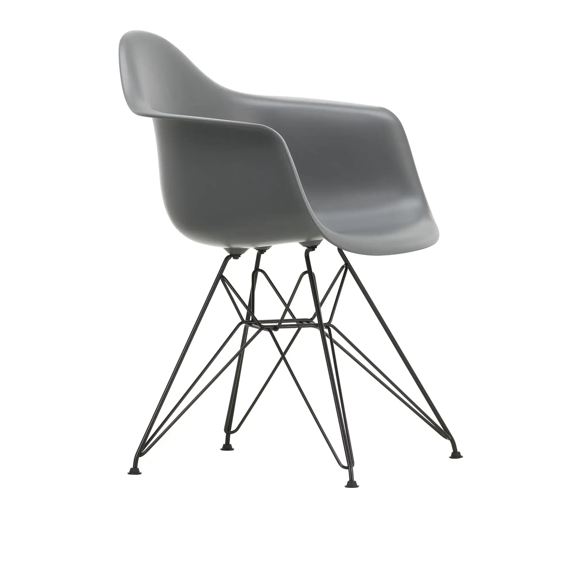 Eames Plastic Armchair DAR 56 Granite Grey Basic Dark Base