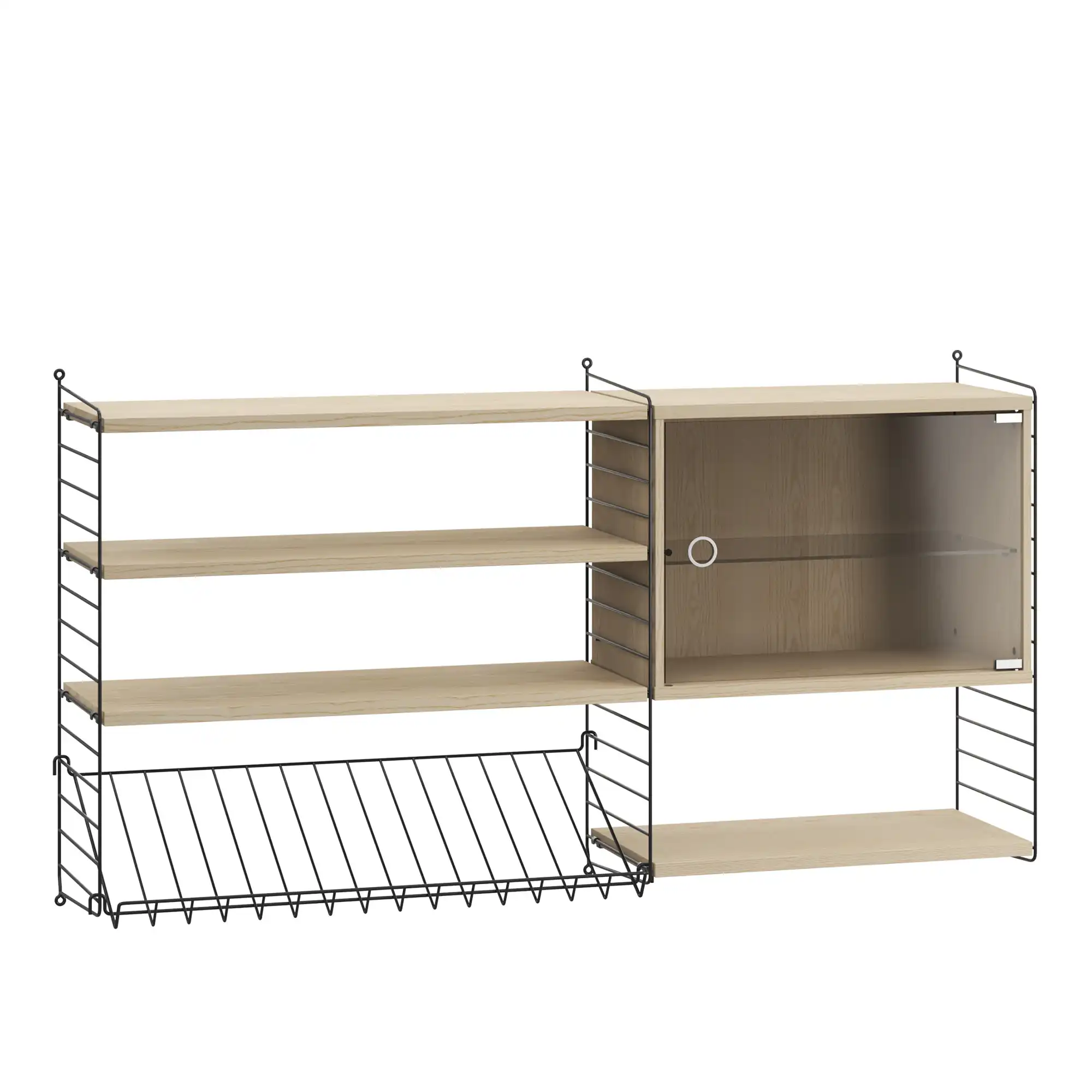 Stue hyllesystem S ask/svart