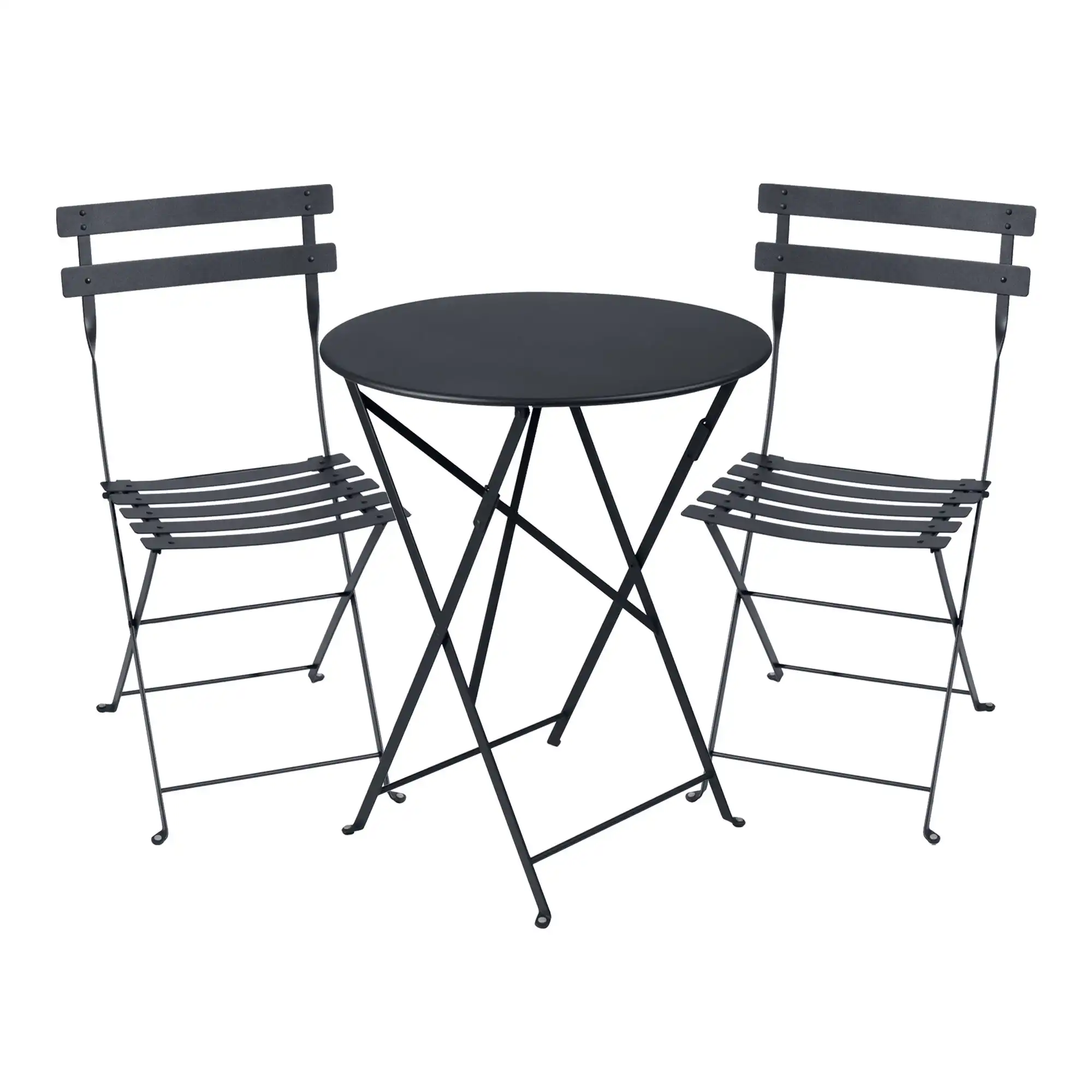 Bistro spisestuesett rundt bord Ø57cm & 2 metallstoler