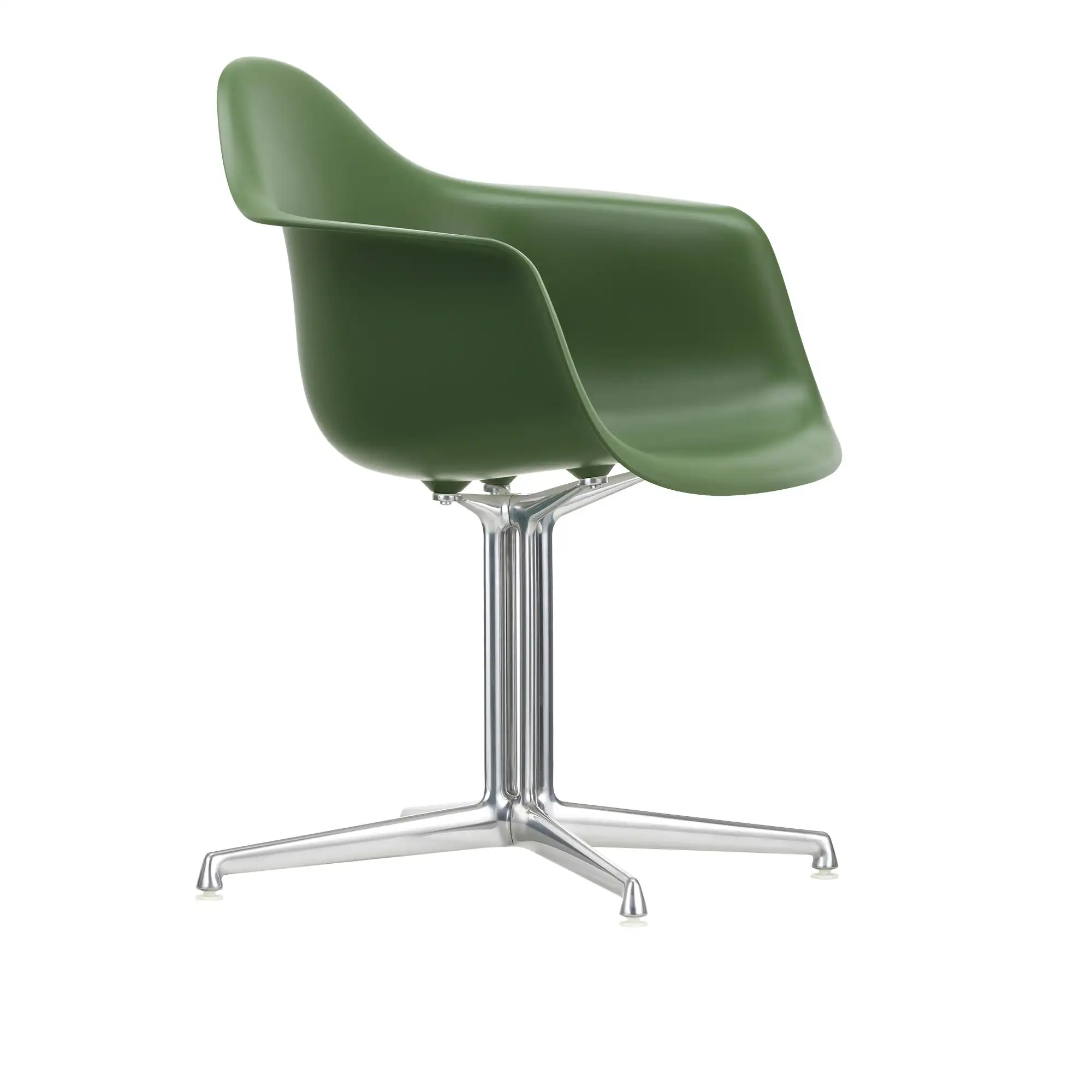 Eames Plastic Armchair DAL - 48 Forest - Aluminium Polished