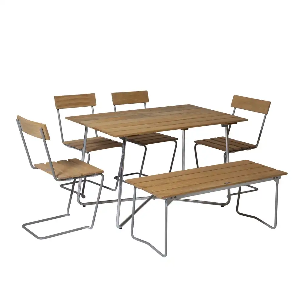 Klassisk serie spisegruppe B25A bord, benk 8 & 4 stoler 1