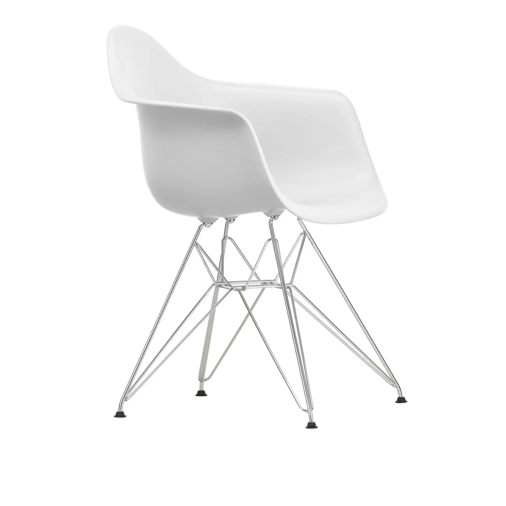 Eames RE Plastic Armchair DAR 85 Cotton White Chrome
