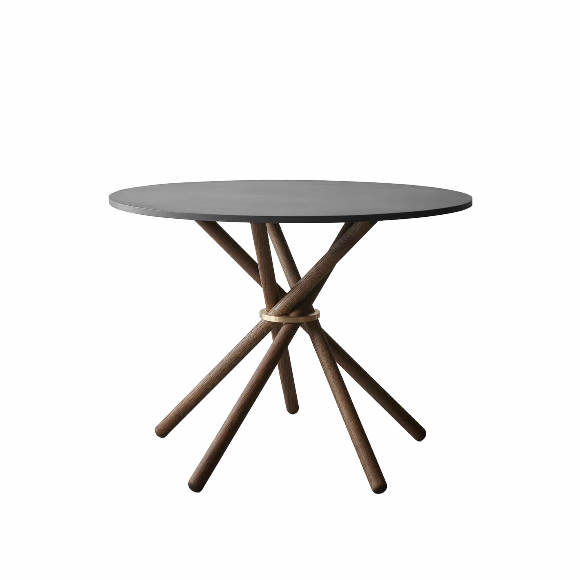 Hector 105 - Dining Table, Linoleum Conifer / Dark Oak / Brass