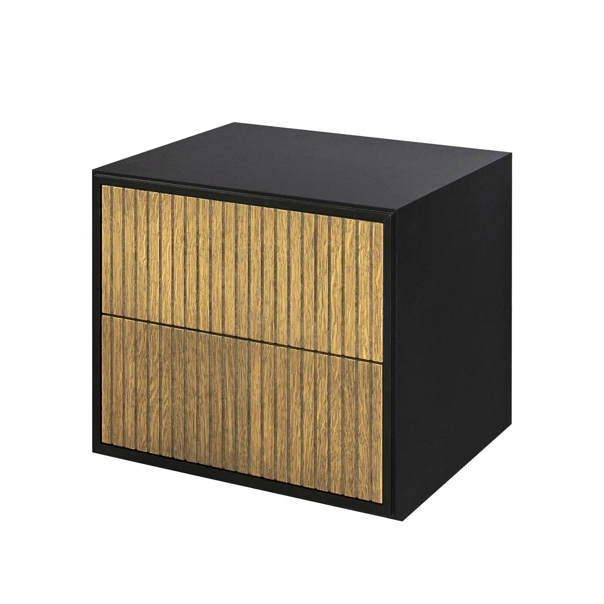 Line Sängbord Vägghängd 6828B Burned Walnut / Black