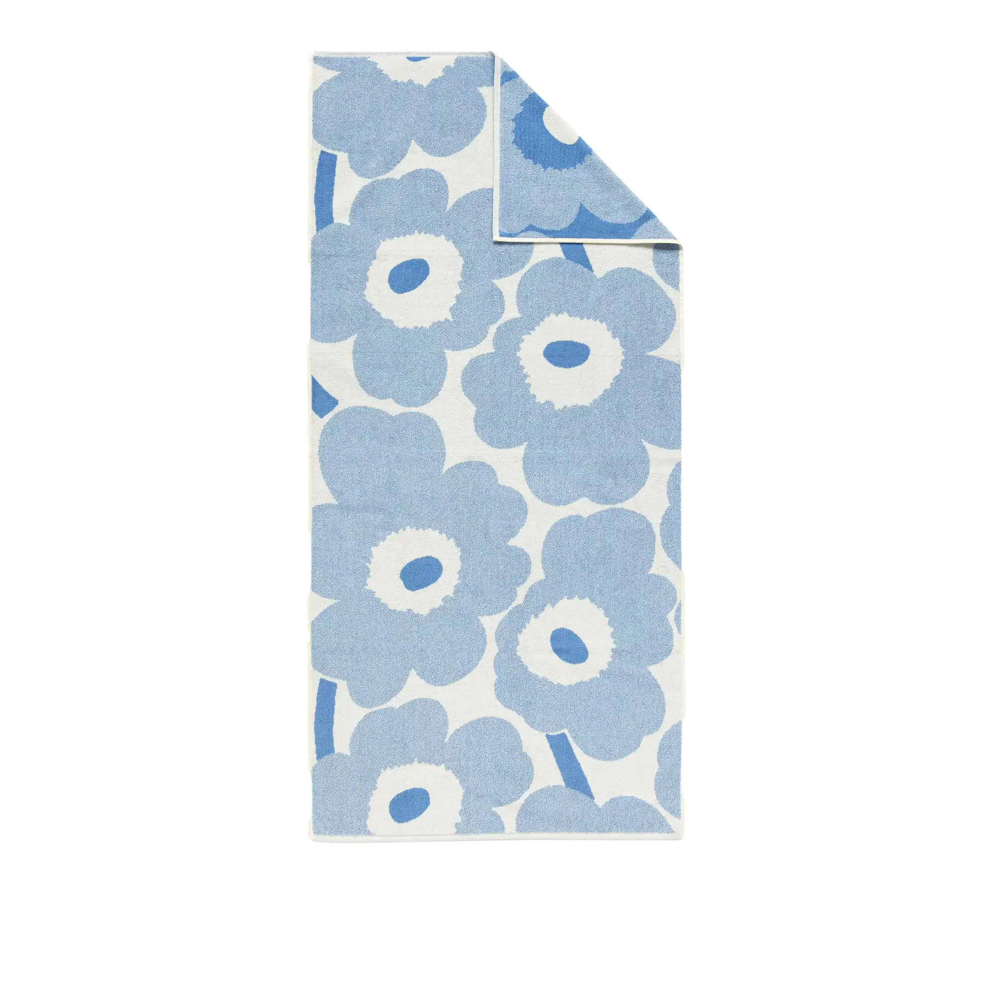 Unikko badhandduk 70 x 150 cm Cream & Sky Blue