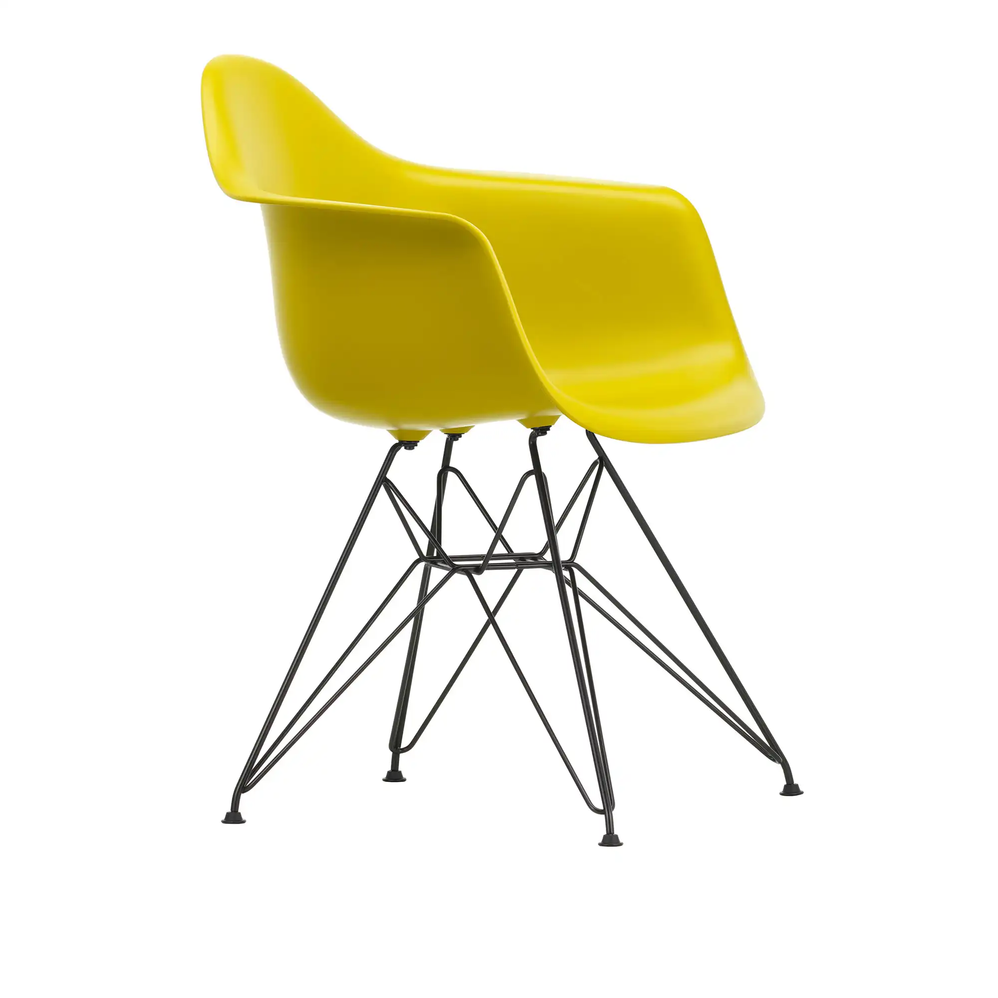 Eames Plastic Armchair DAR 34 Mustard Basic Dark Base