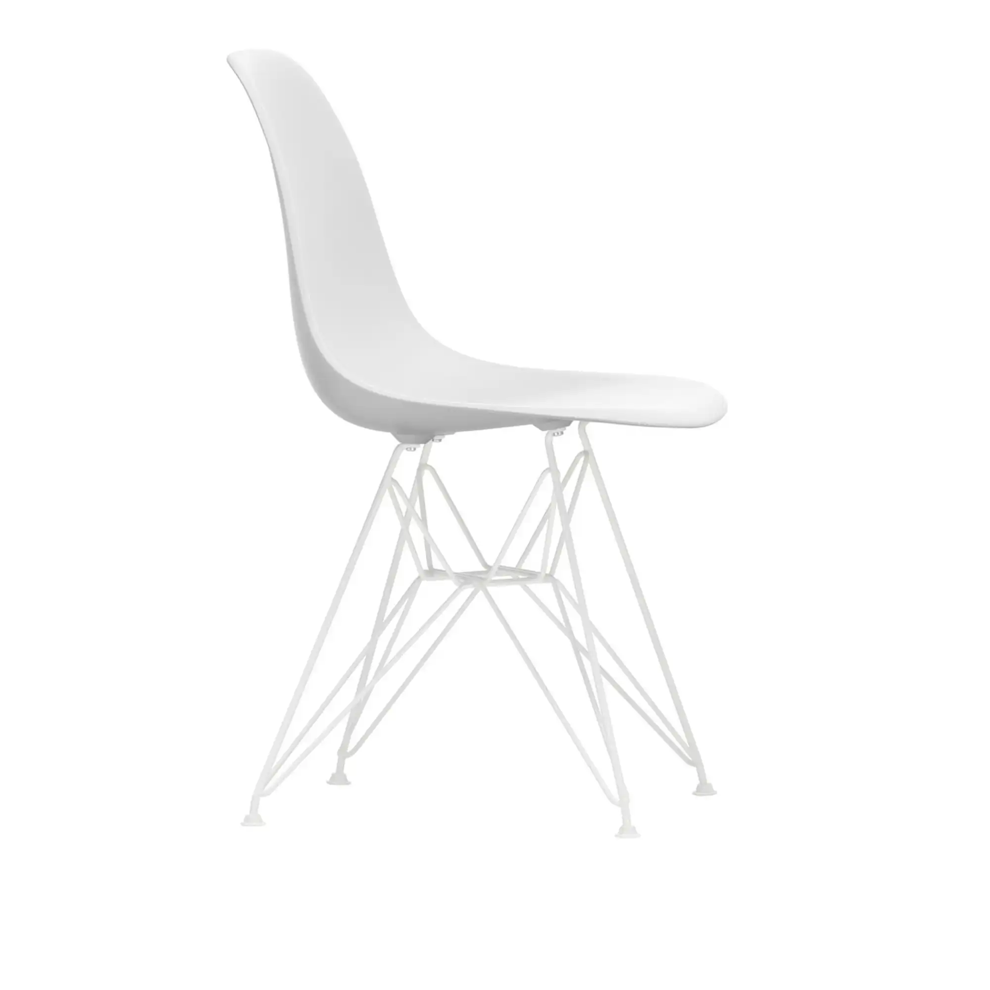 Eames RE Plastic Chair DSR 85 Cotton White, White Base