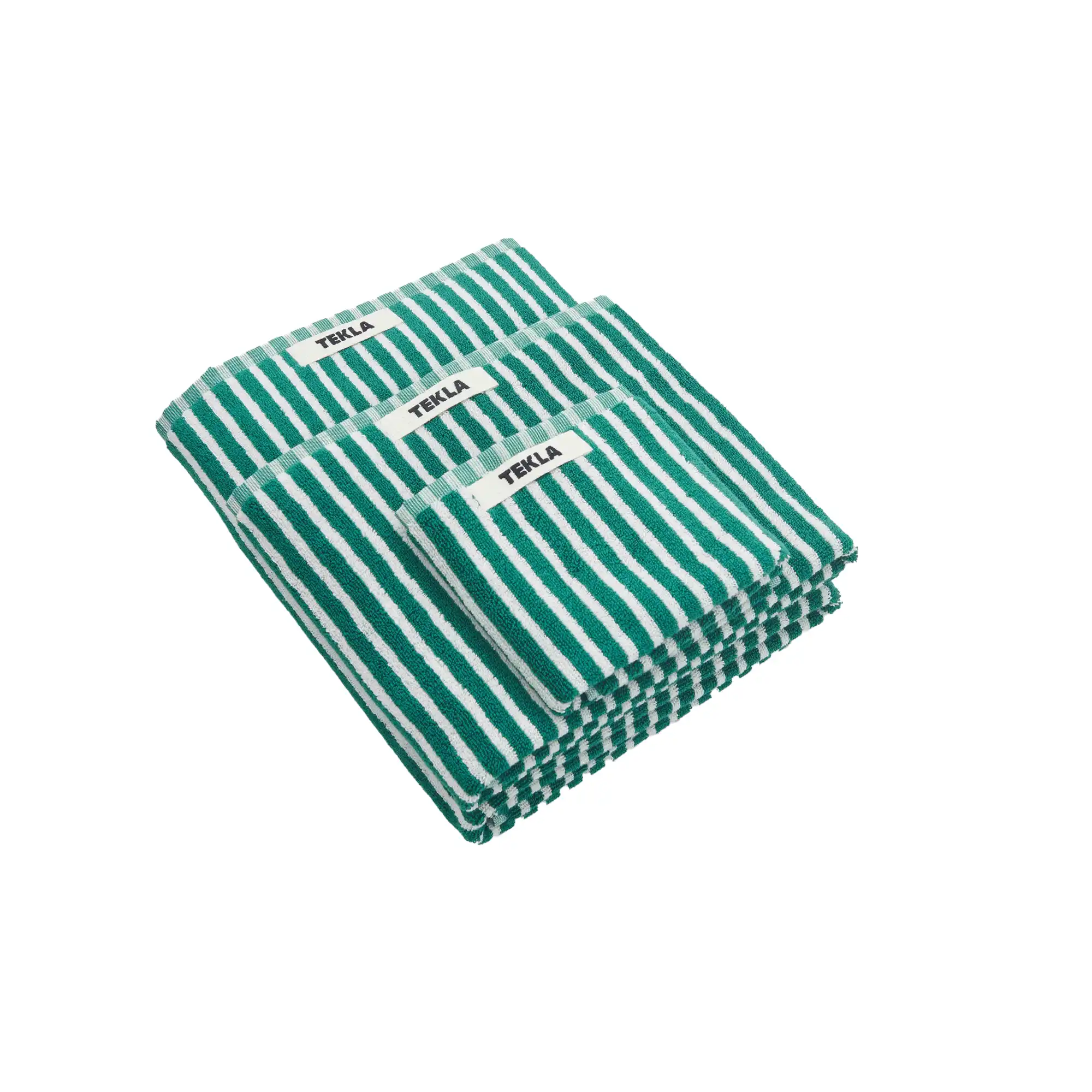Terry håndkle teal green stripes