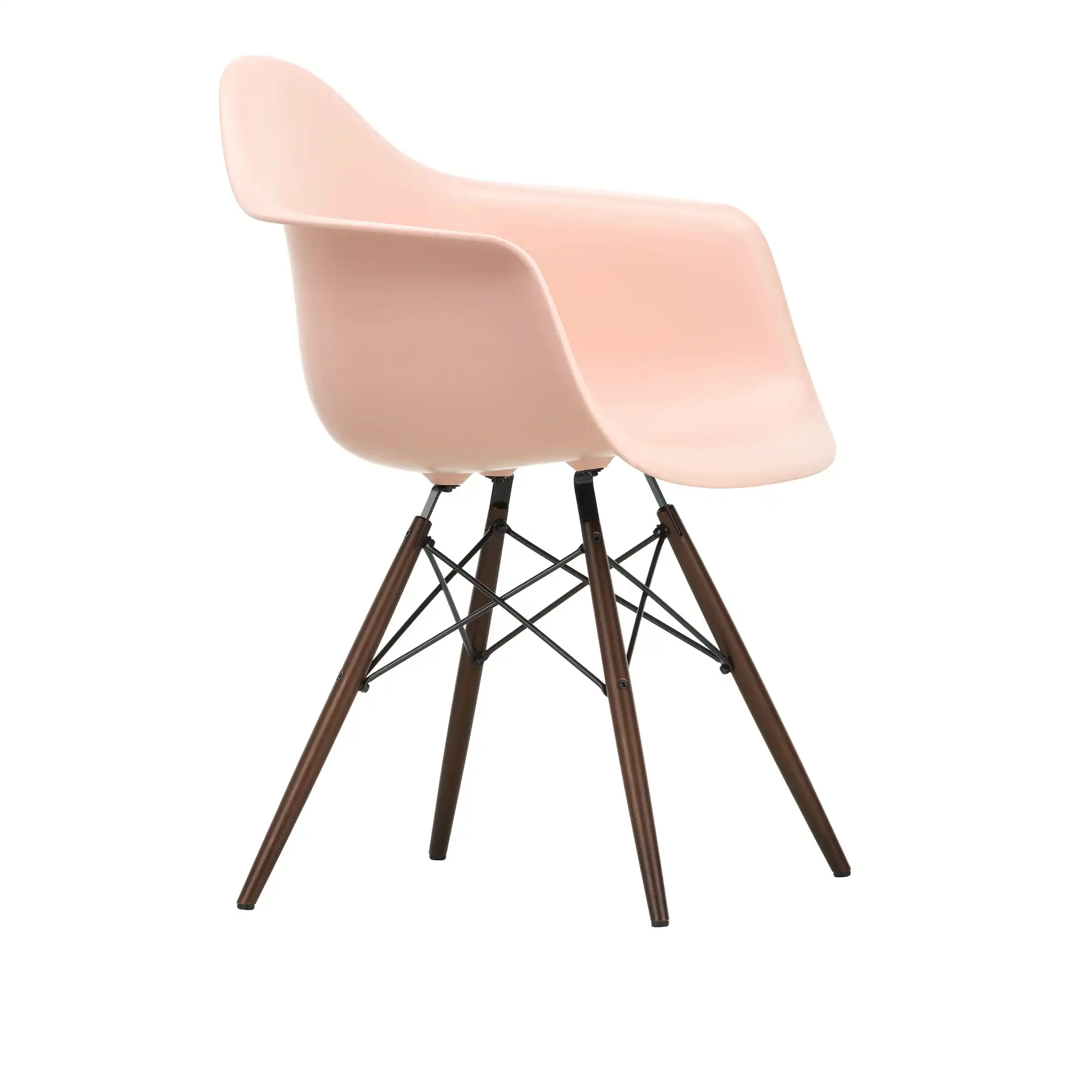 Eames Plastic Armchair DAW - 41 Pale Rose - Dark Maple