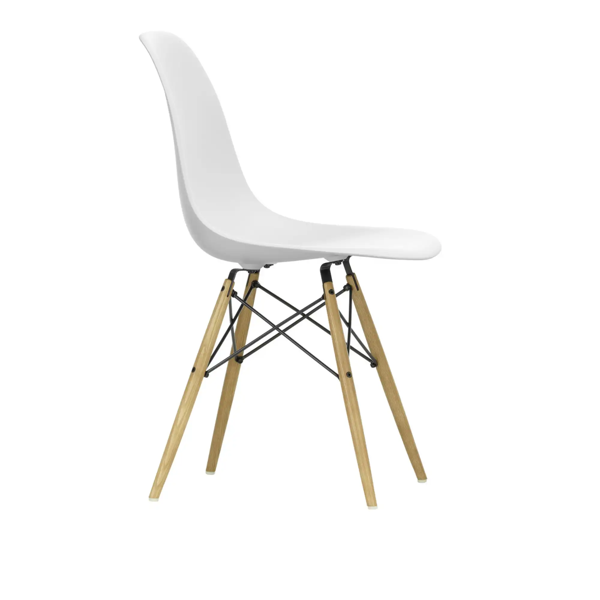 Eames RE Plastic Chair DSW 85 Cotton White, Ash Honey Tone