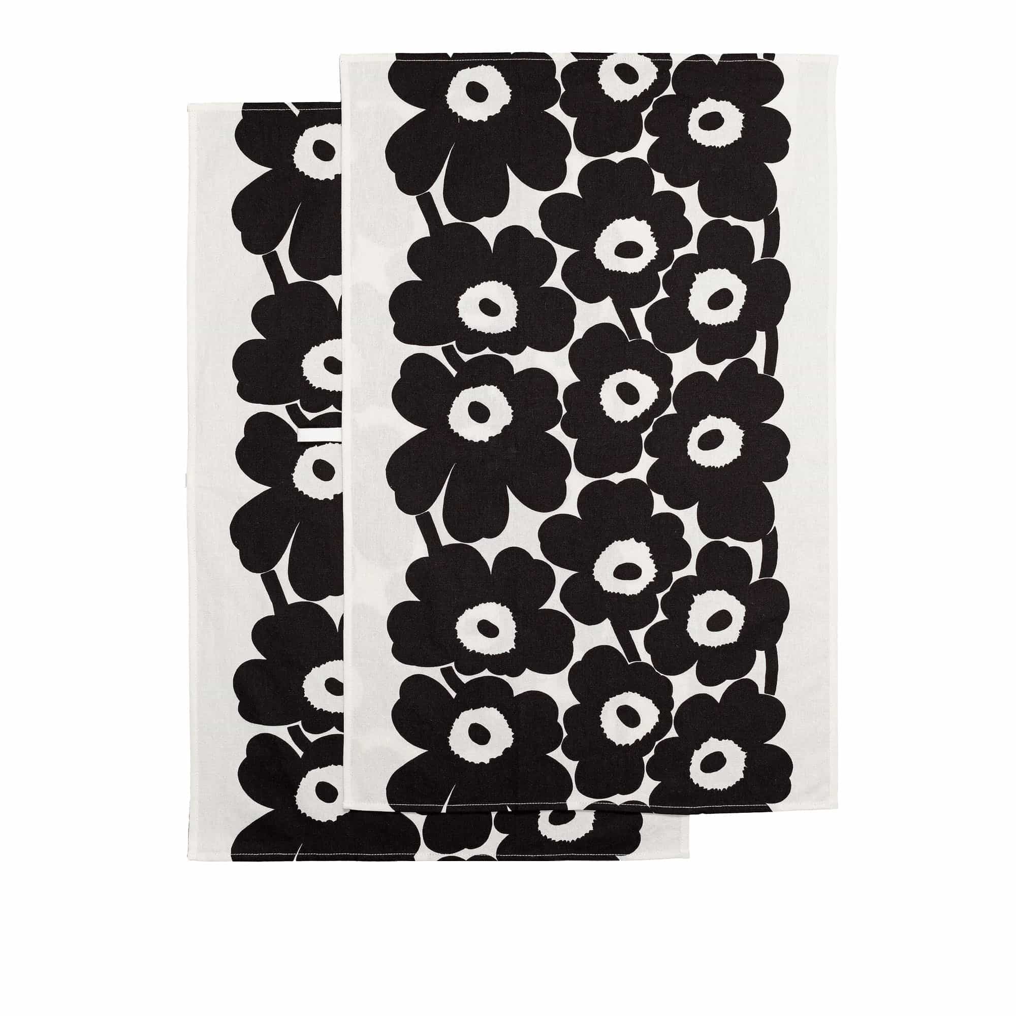 Unikko Tea Towel 2Pcs White, Black