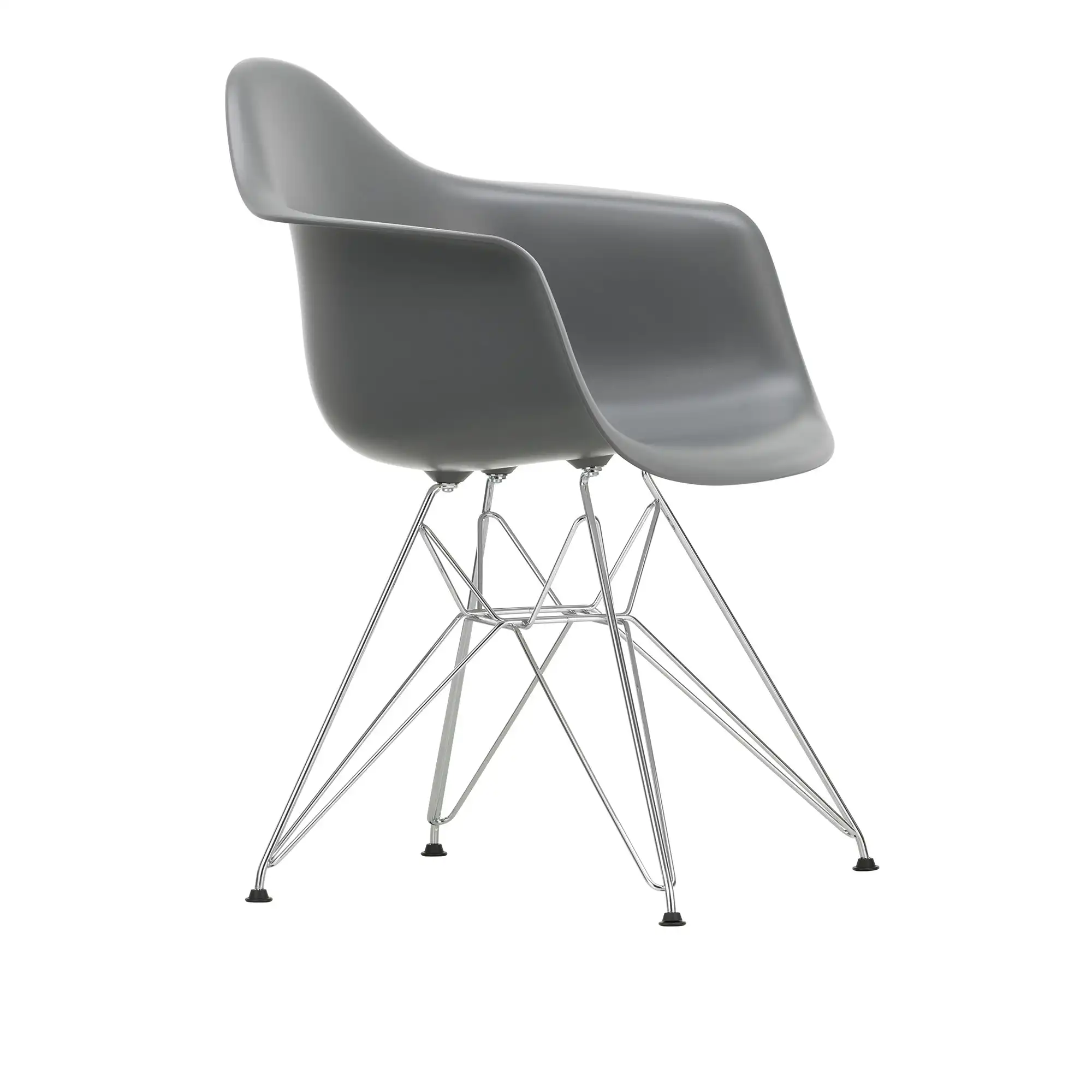 Eames Plastic Armchair DAR - 56 Granite Grey - Chrome Base