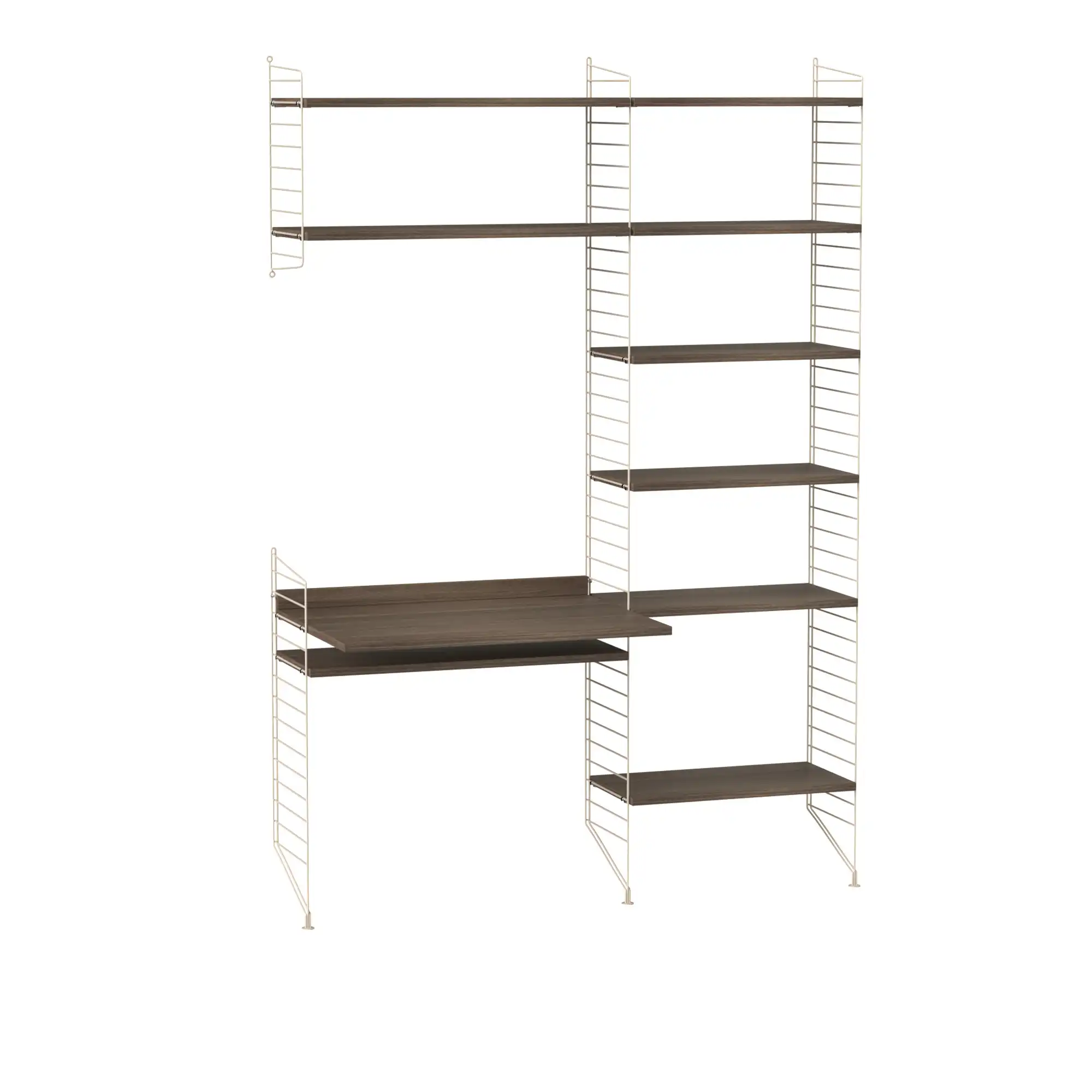 Kontor hyllesystem G valnøtt/beige