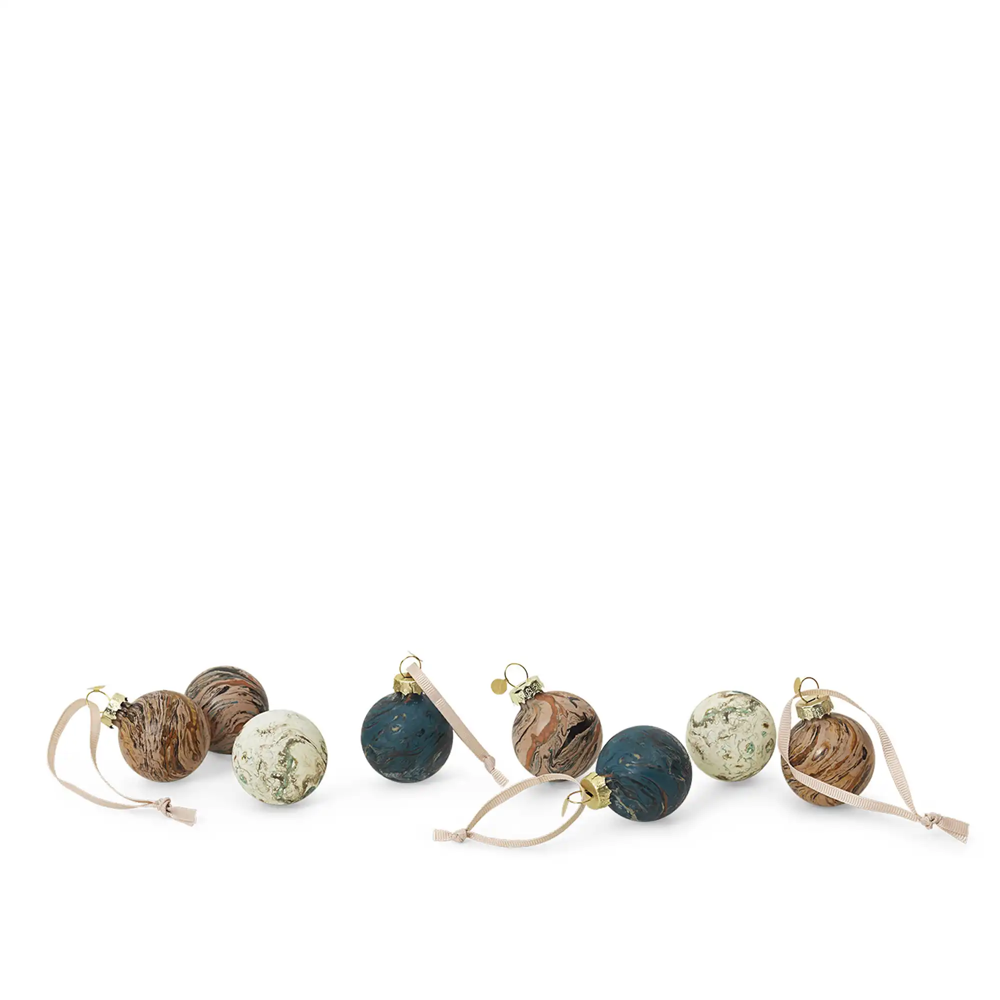 Marble Baubles S Set of 8 - Mixed