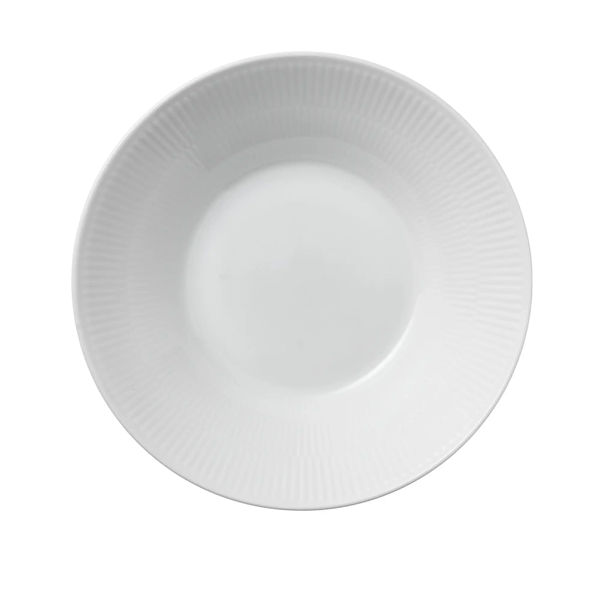 White Fluted Dyp Tallerken 24 cm