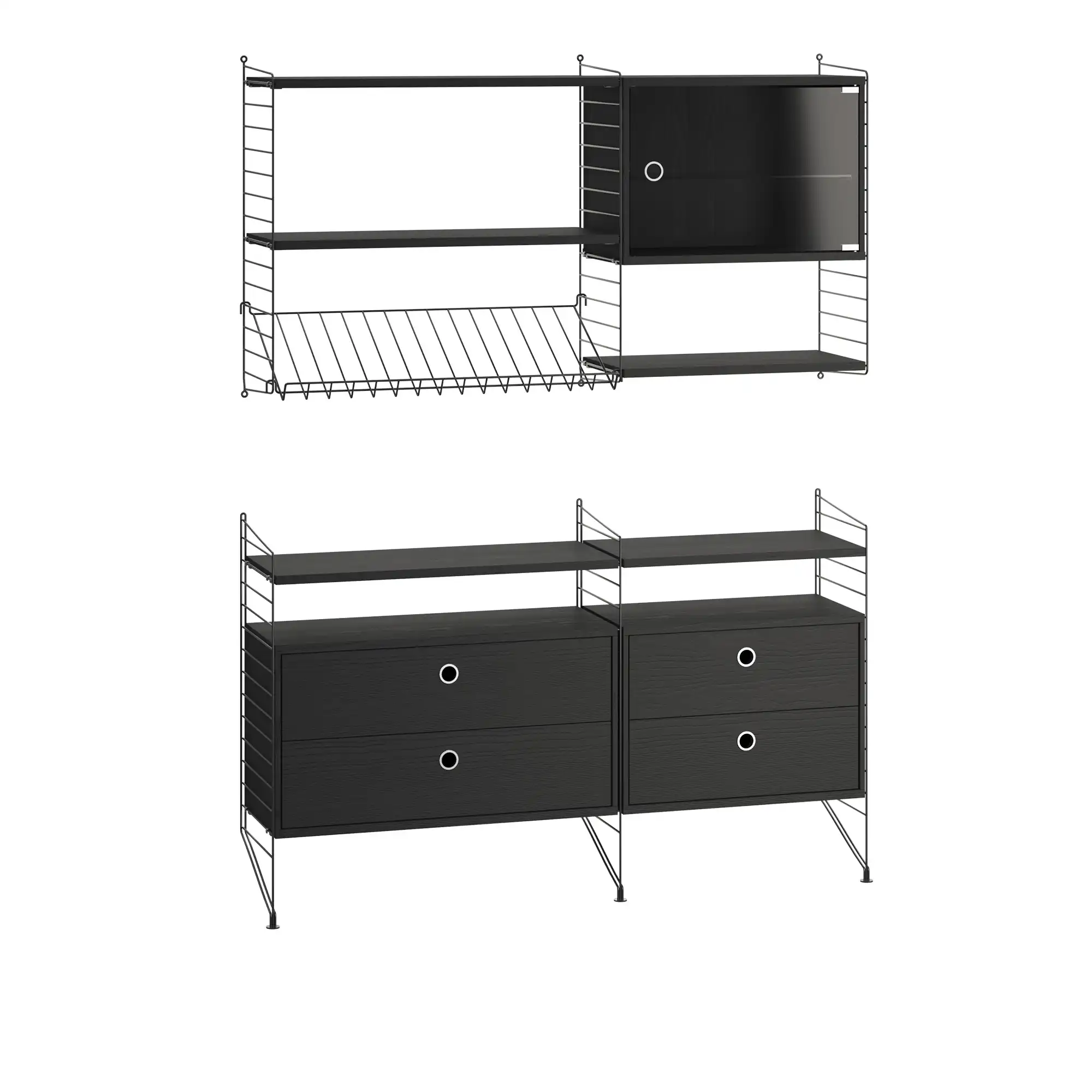 Stue hyllesystem T svart/svart