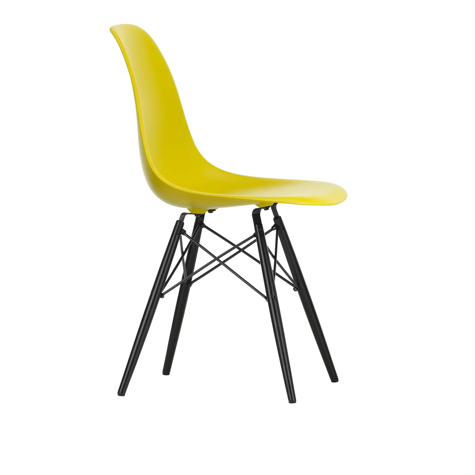 Eames Plastic Chair DSW - 34 Mustard - Black Maple