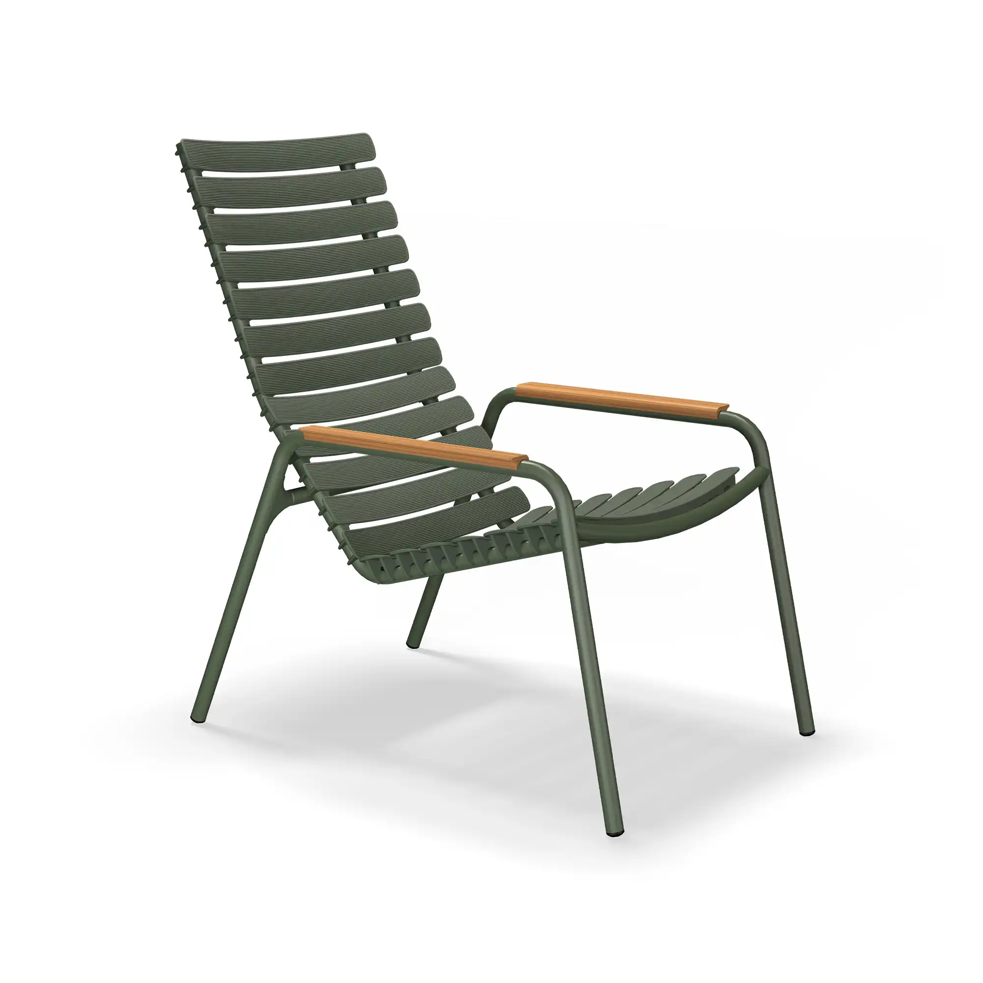 ReCLIPS Lounge Chair Bamboo Armrest - Olive Green