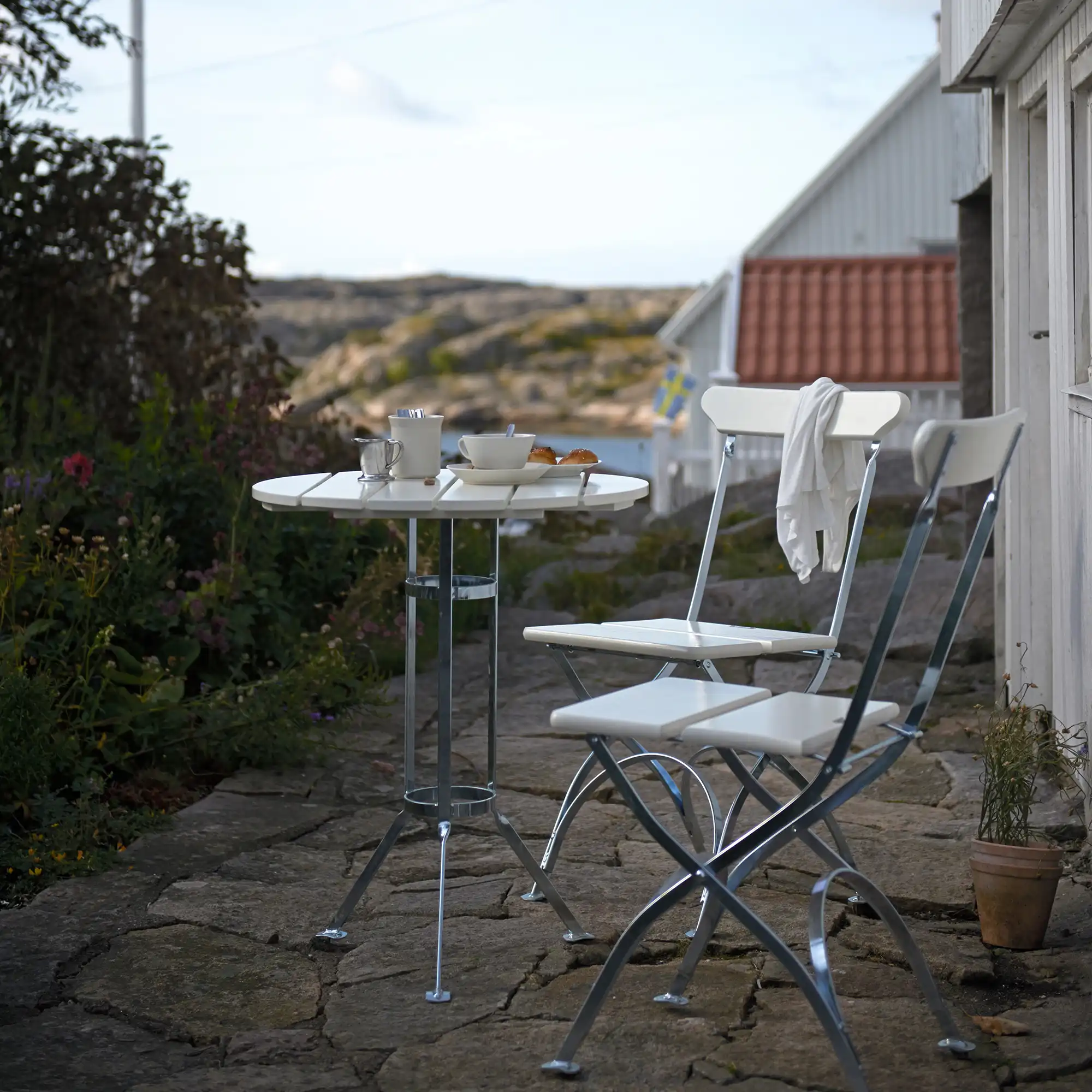 Bryggeri Trefotsbord - Teak / Varmförzinkat Stativ