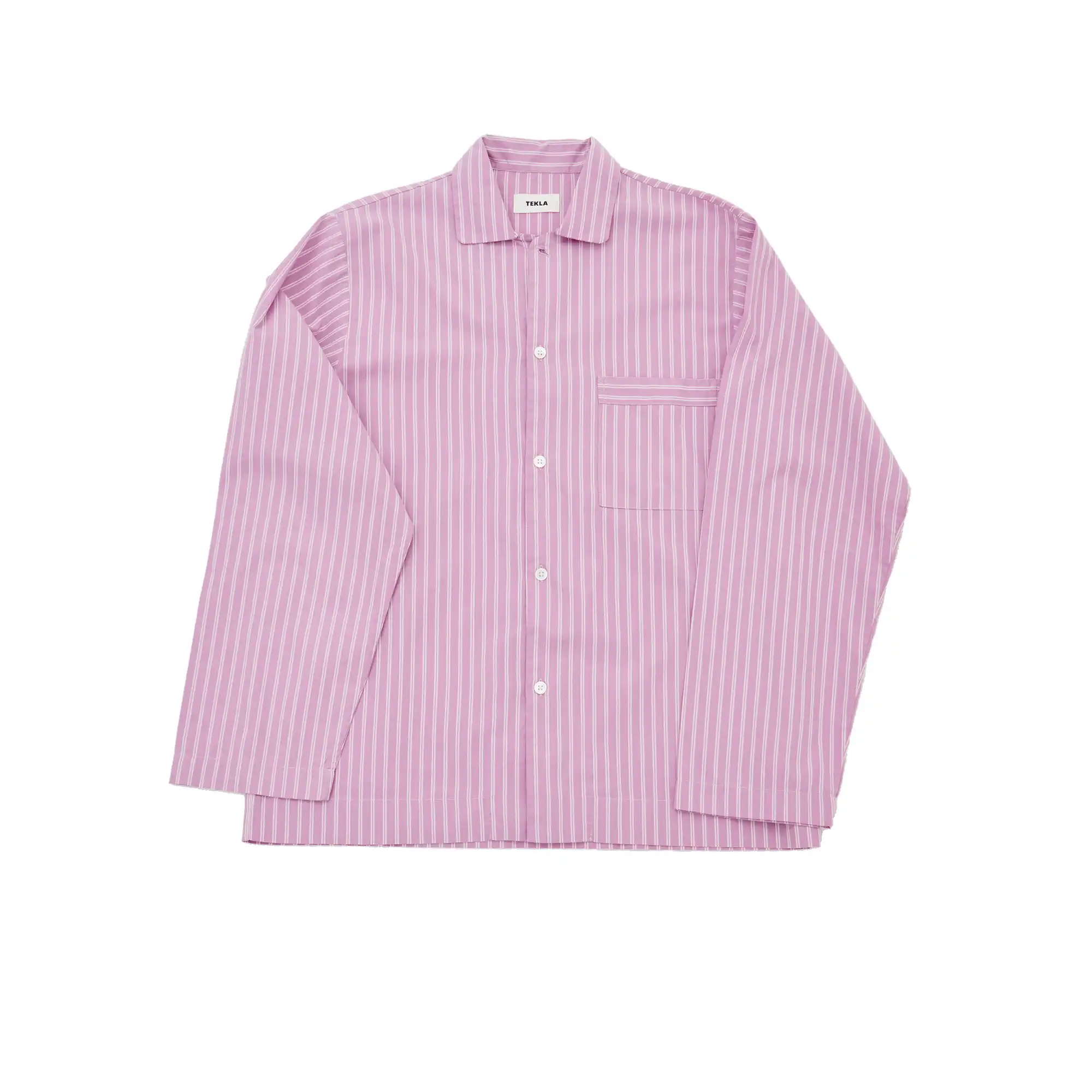 Poplin Sleepwear Purple Pink Stripes, Shirt XS