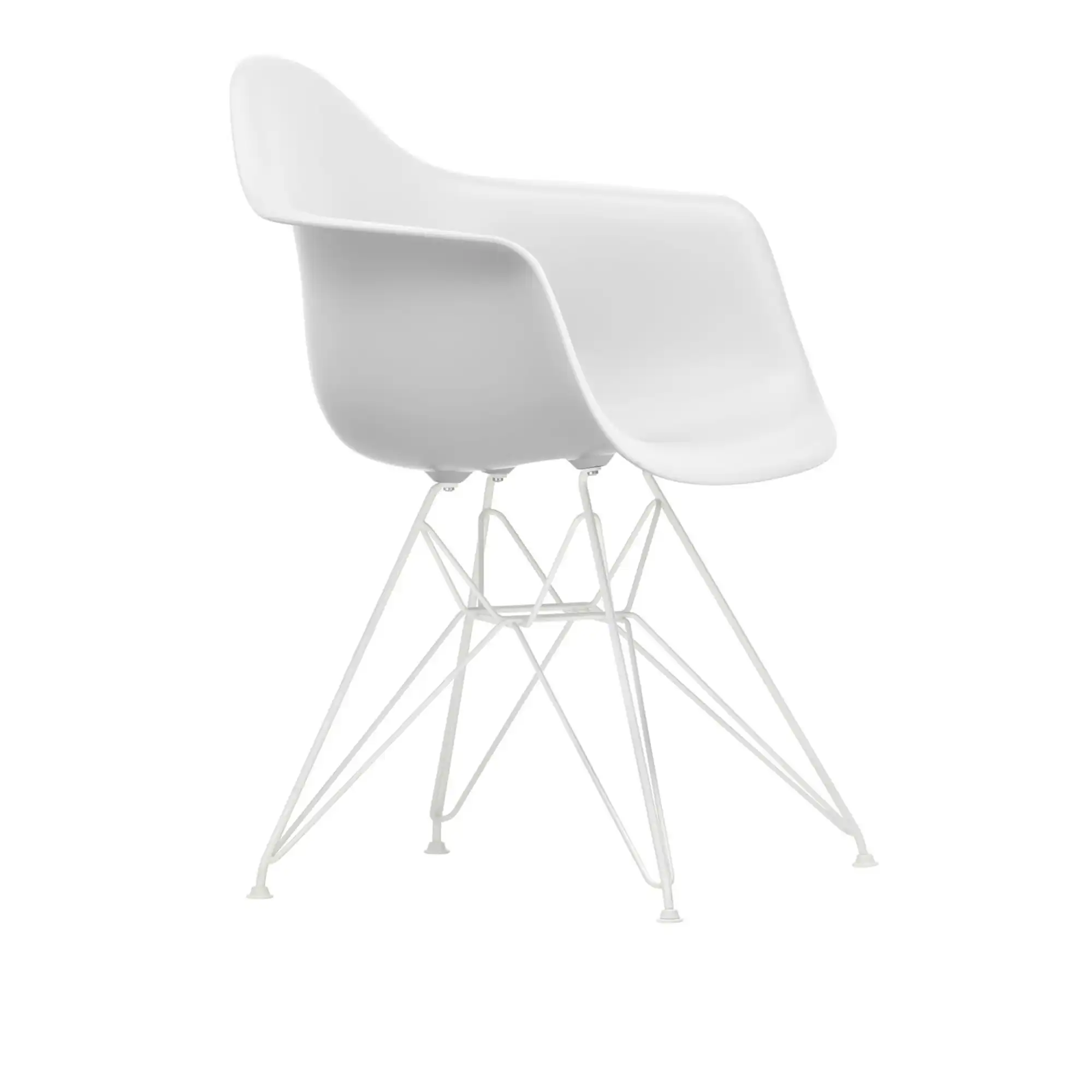 Eames RE Plastic Armchair DAR 85 Cotton White, White Base