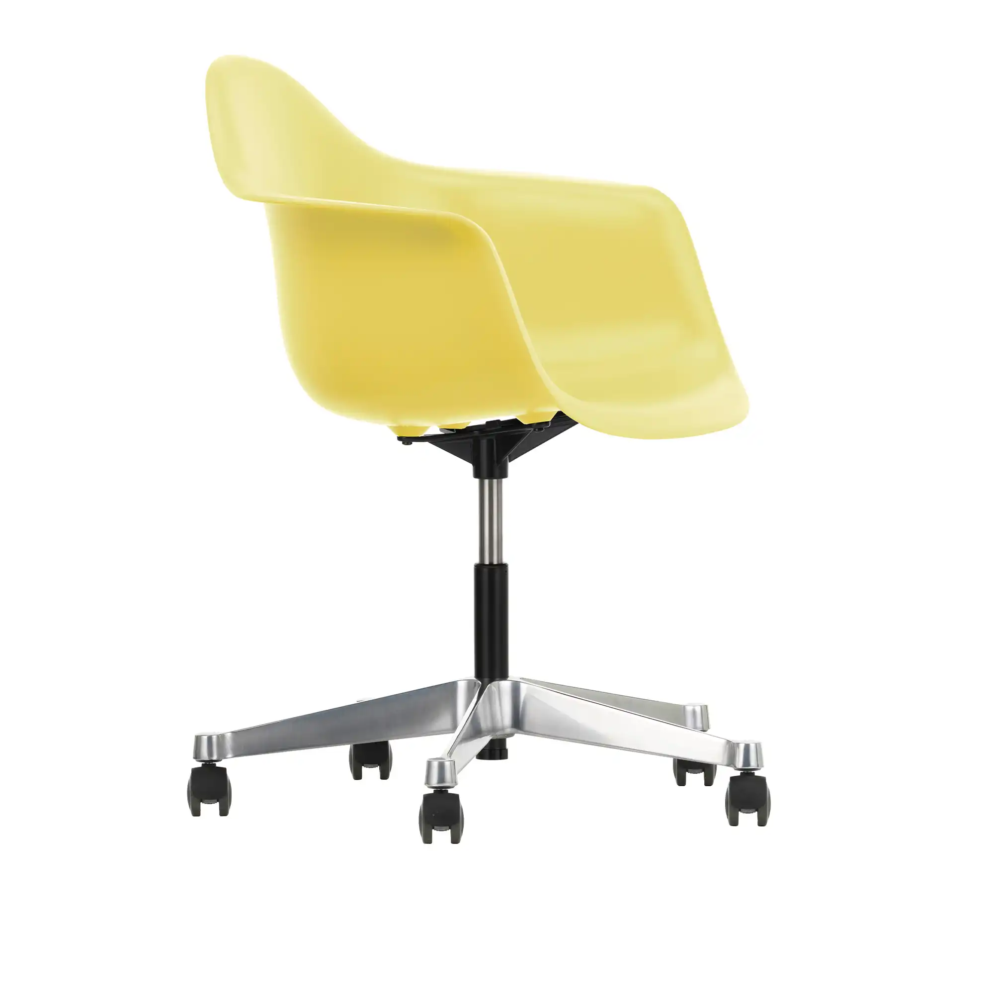 Eames RE Plastic Armchair PACC 92 Citron, Castors Soft