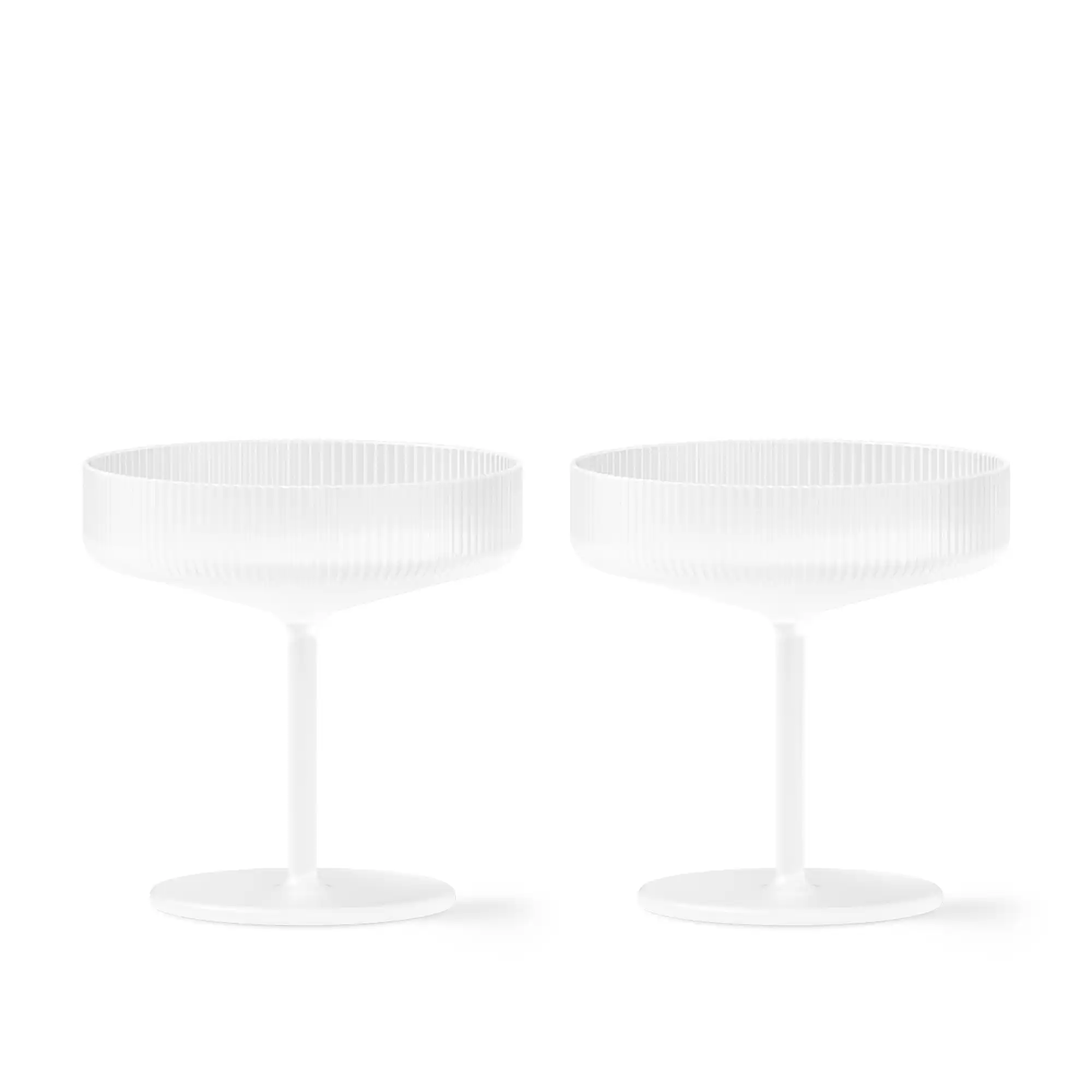 Ripple Champagne Saucers Set of 2 Frosted