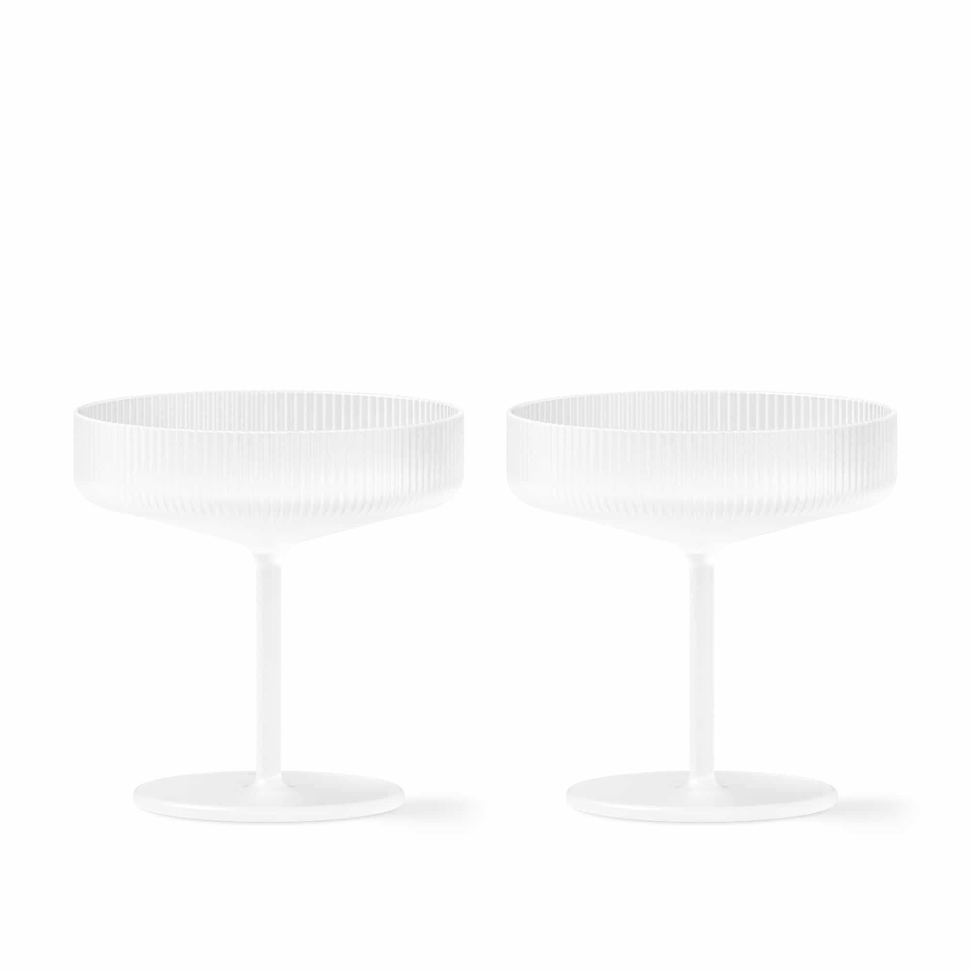 Ripple Champagne Saucers Set of 2 Frosted