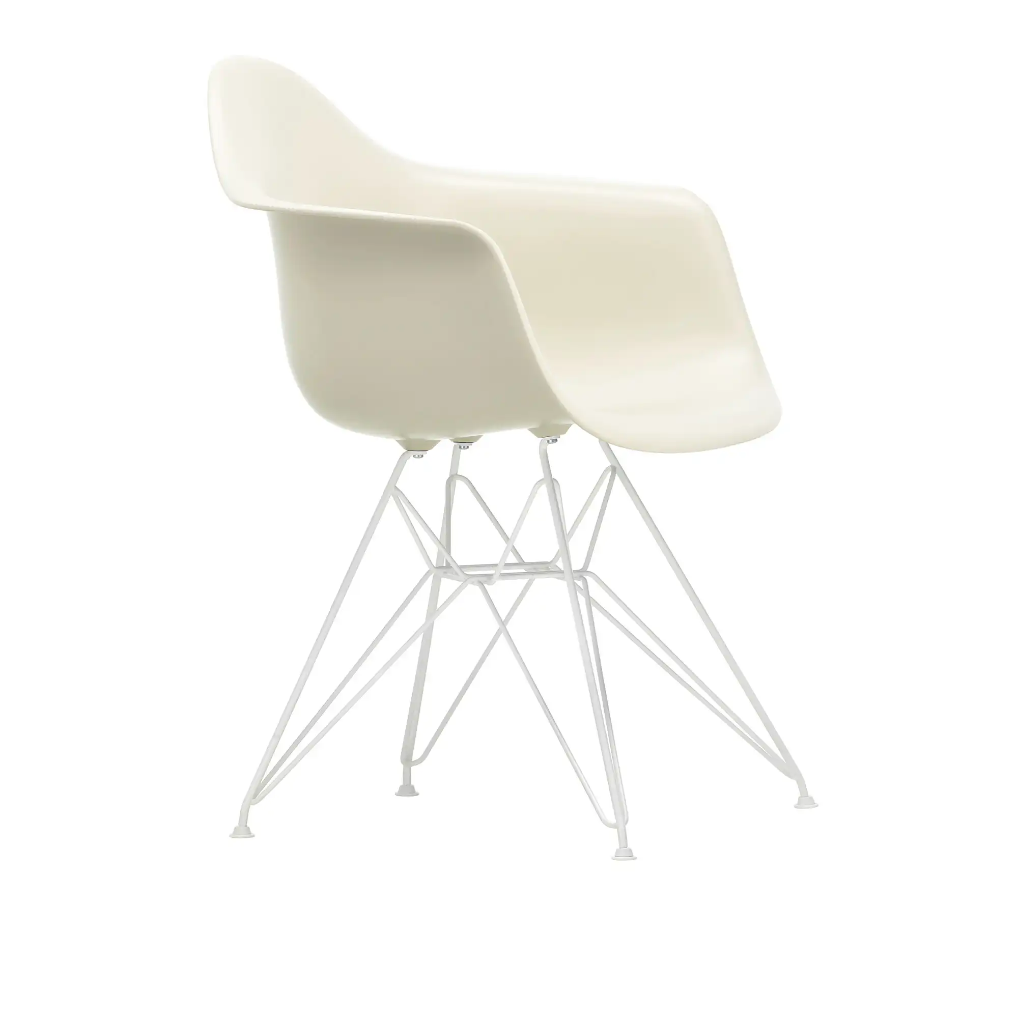 Eames Plastic Armchair DAR - 11 Pebble - White Base