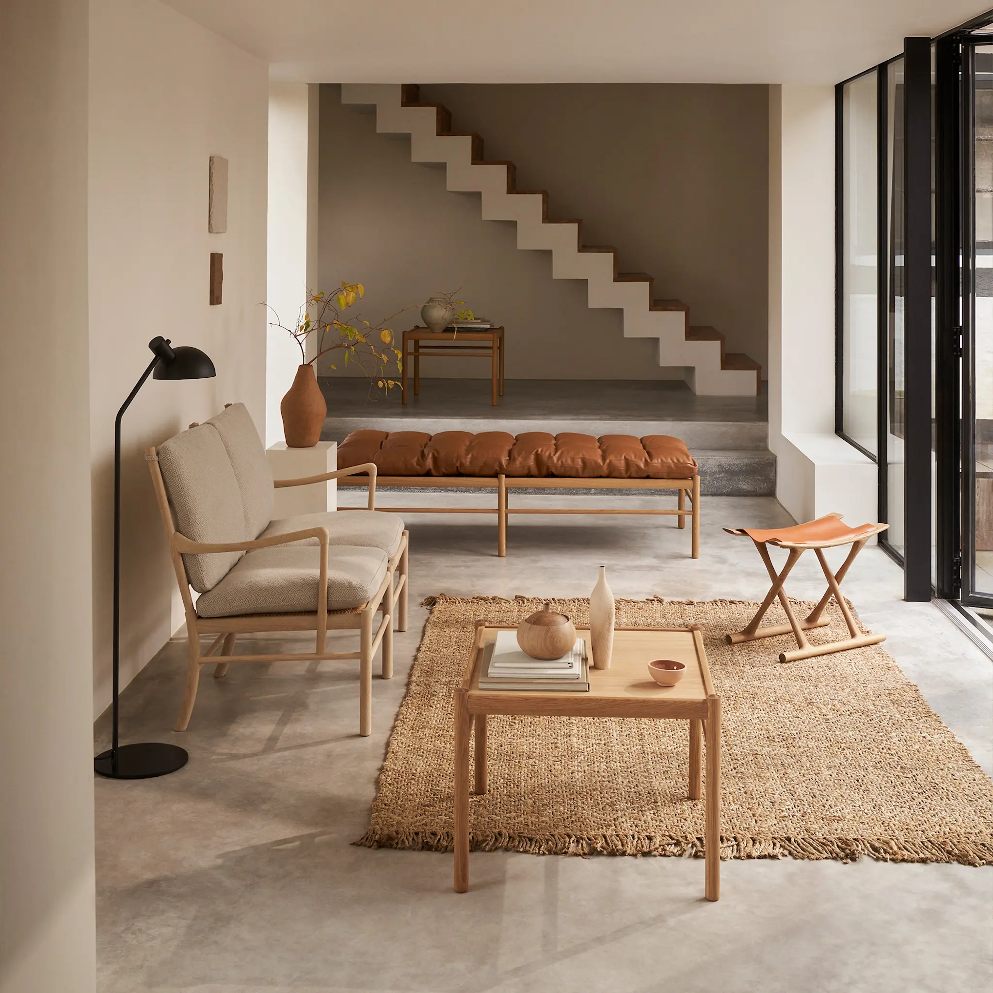 OW149-2 Colonial 2-seters sofa eik